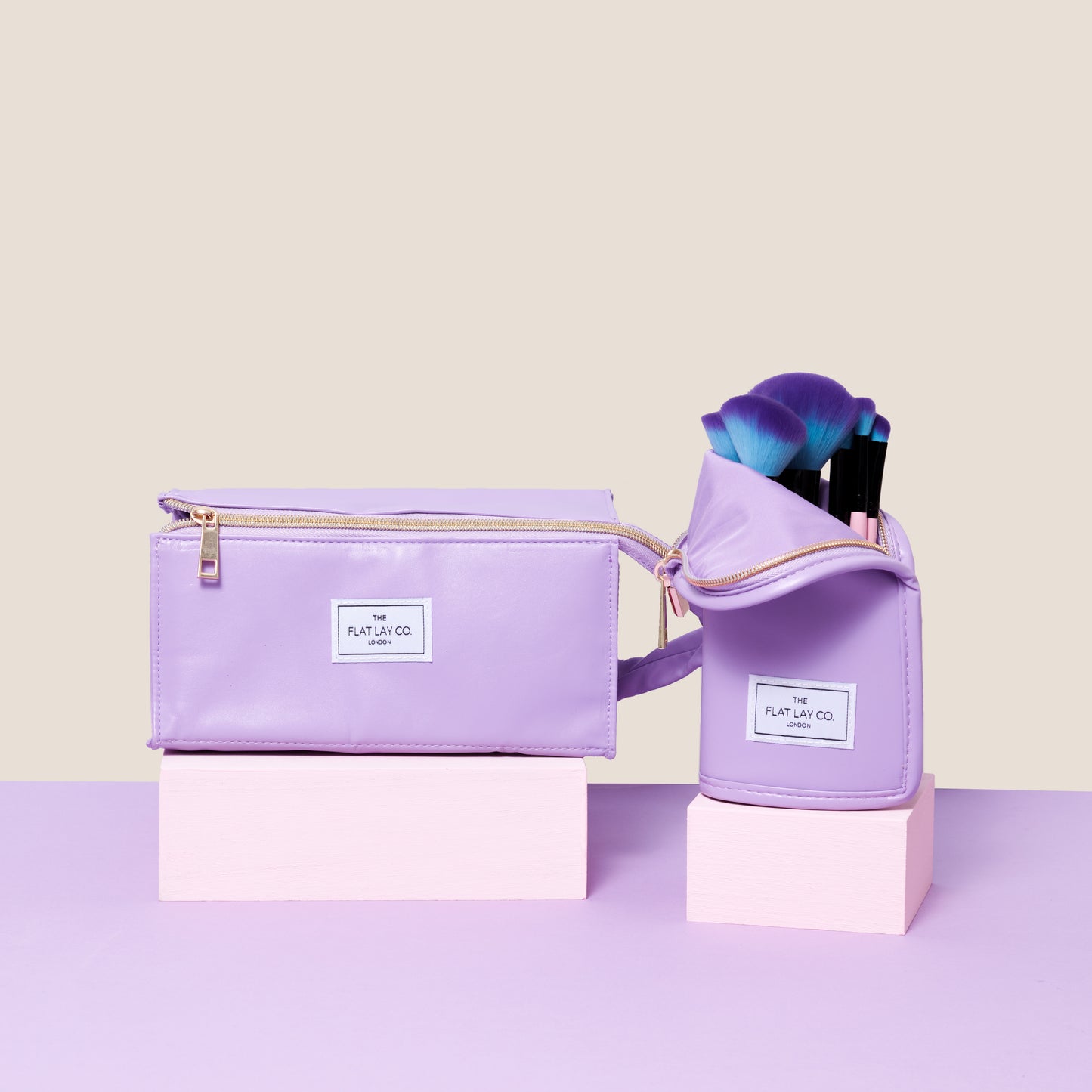 Monochrome Lilac Leather Open Flat Box Bag