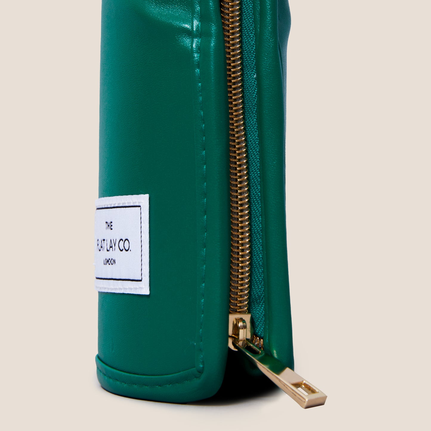 Monochrome Green Leather Standing Brush Case