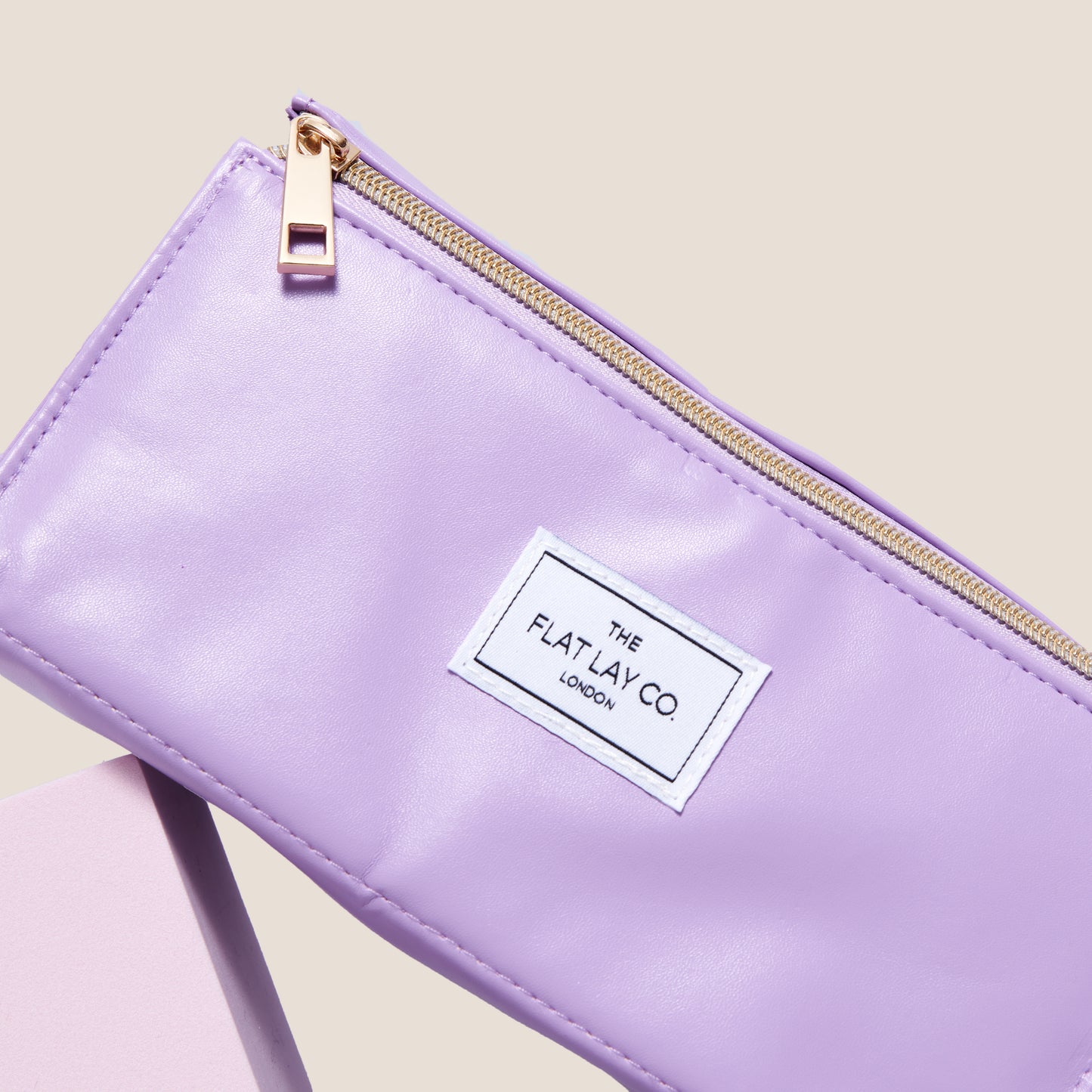 Monochrome Lilac Leather Open Flat Box Bag