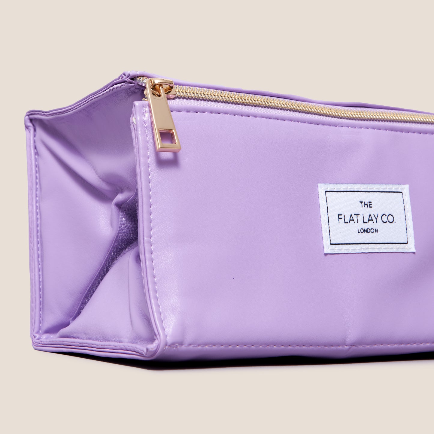Monochrome Lilac Leather Open Flat Box Bag
