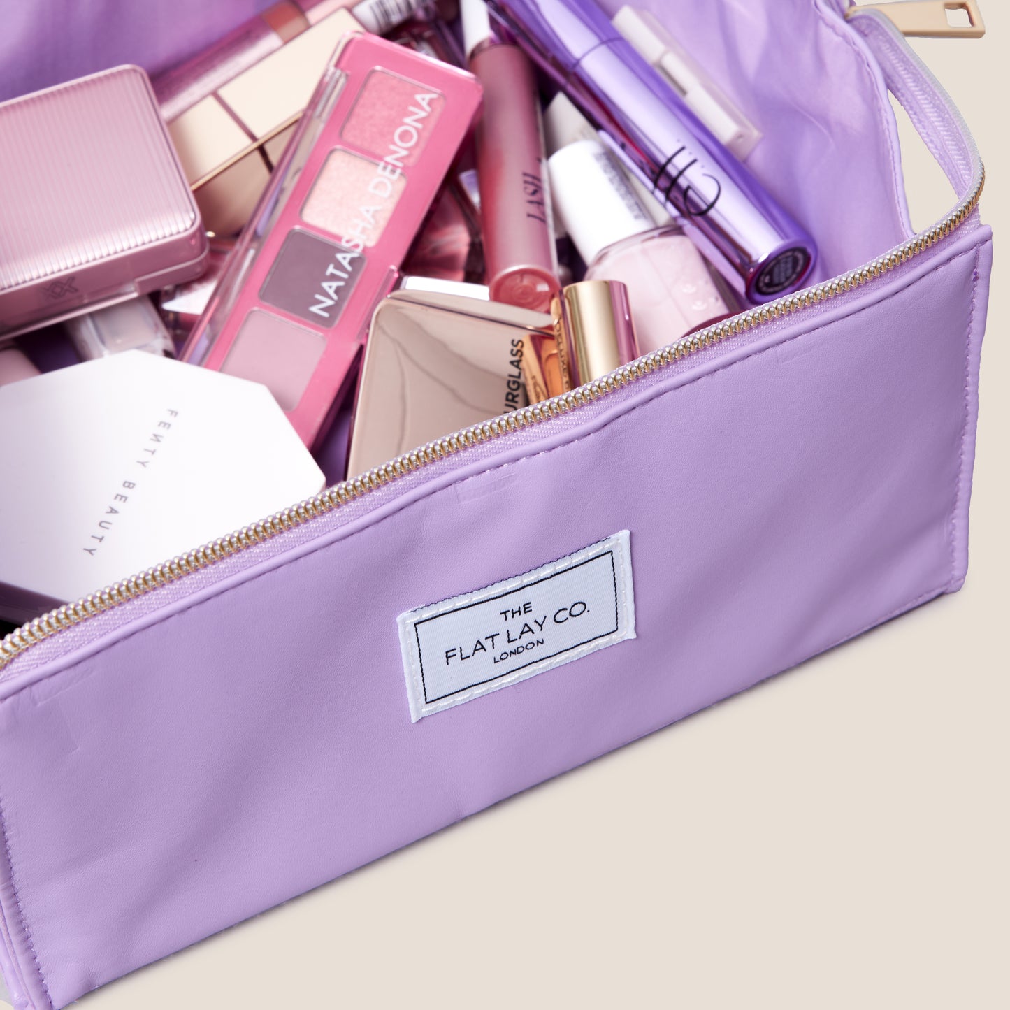Monochrome Lilac Leather Open Flat Box Bag
