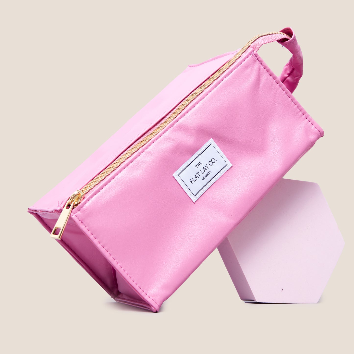 Monochrome Pink Leather Open Flat Box Bag