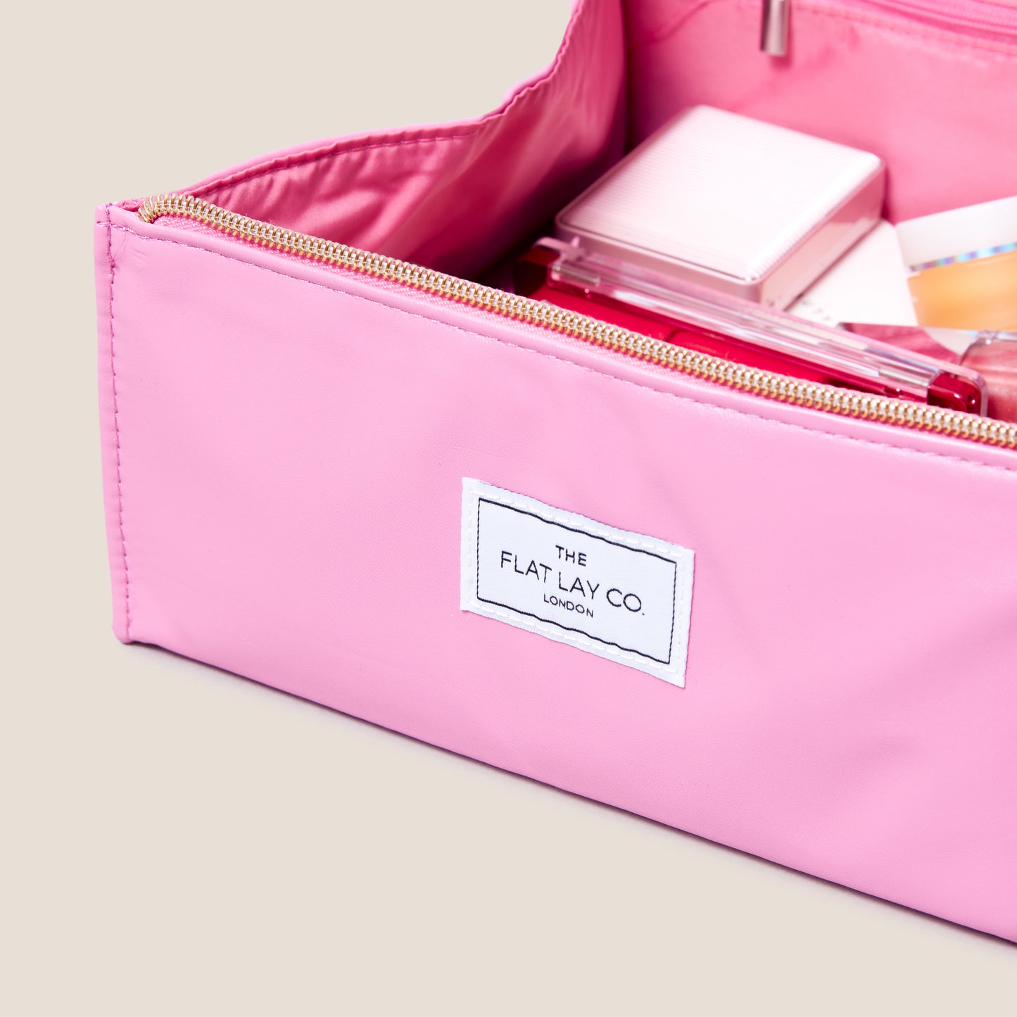 Monochrome Pink Leather Open Flat Box Bag