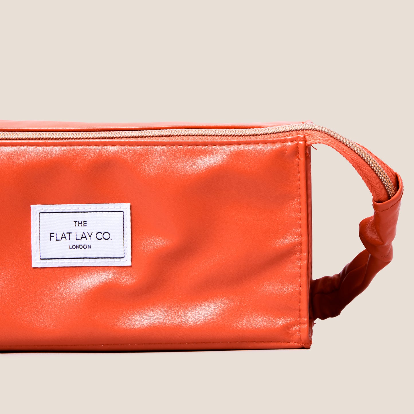 Monochrome Orange Leather Open Flat Box Bag