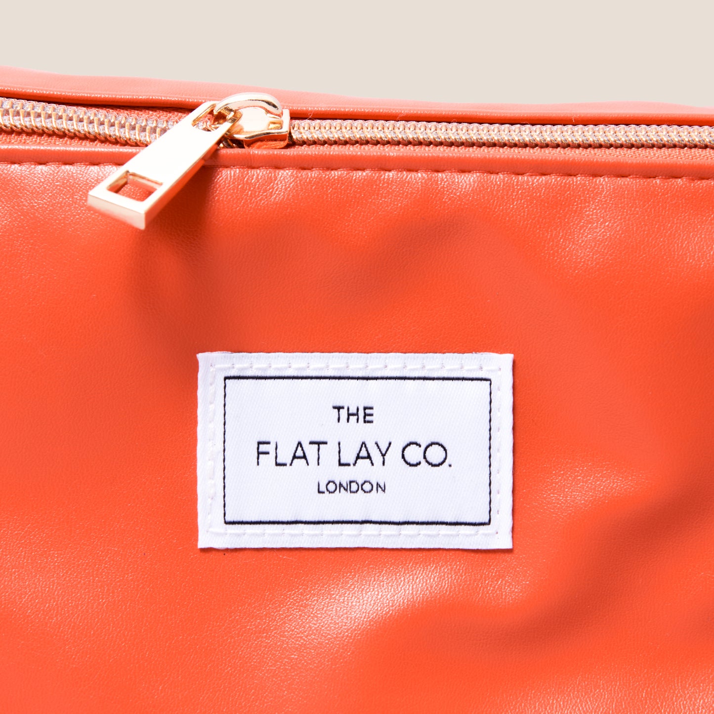 Monochrome Orange Leather Open Flat Box Bag