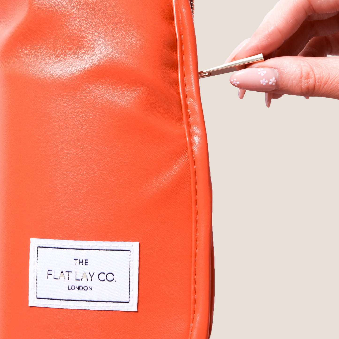 Monochrome Orange Leather Standing Brush Case