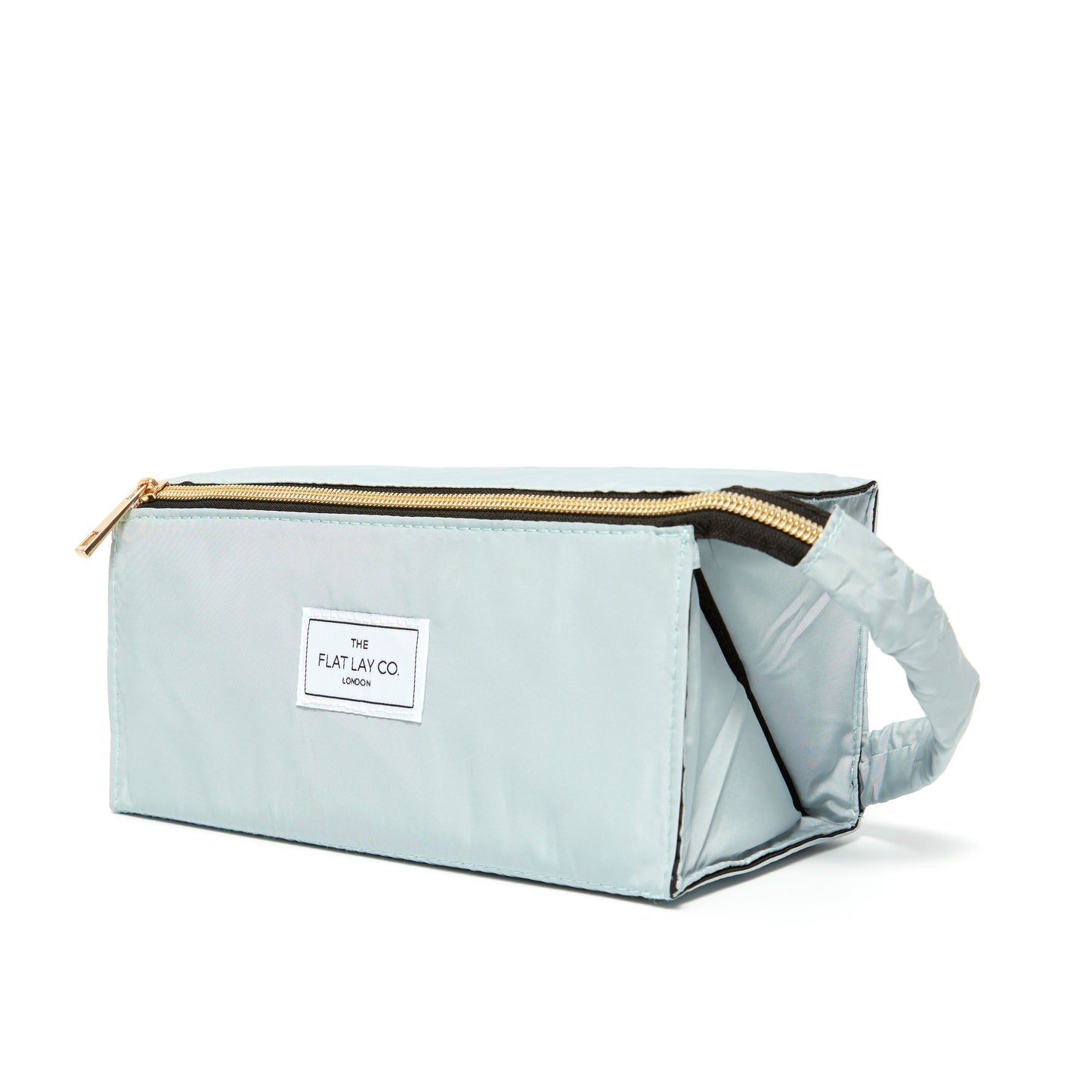 Haze Blue Open Flat Makeup Box Bag and Tray