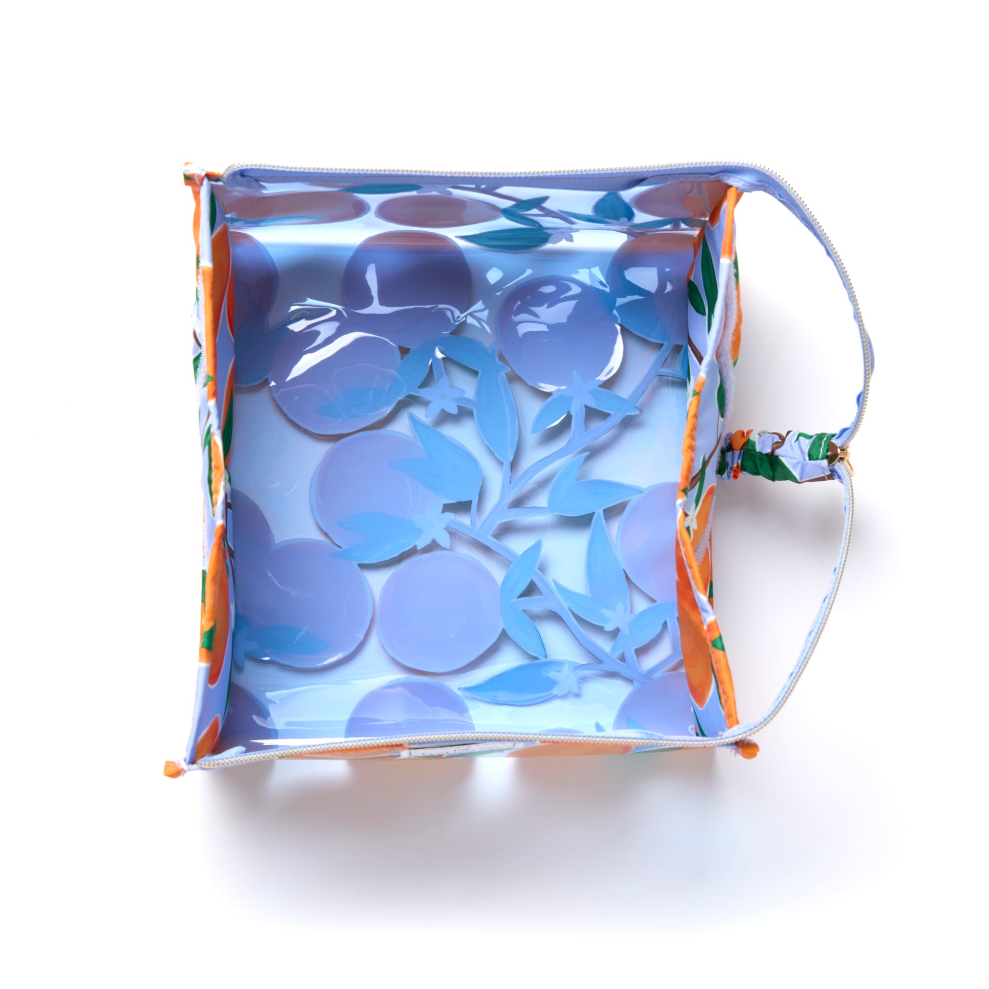 Mediterranean Oranges Jelly Flat Lay Makeup Box Bag