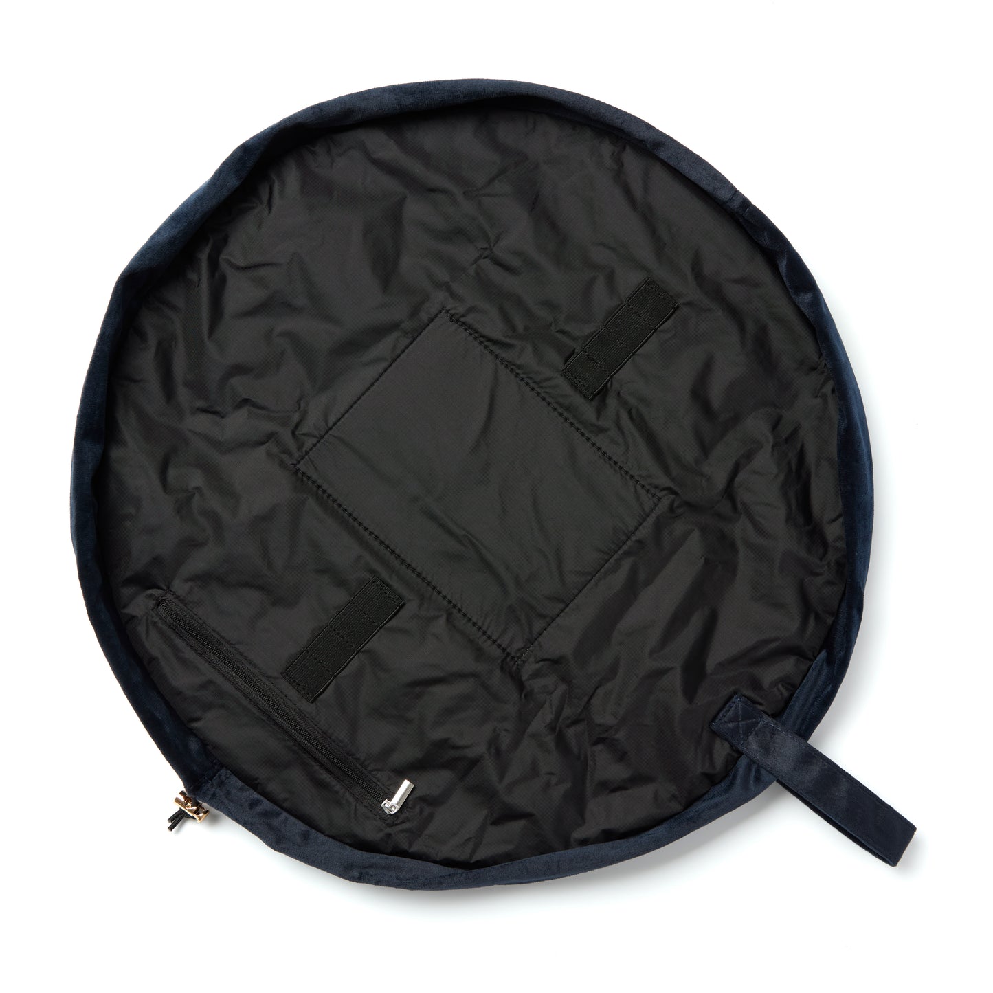 Blue Celestial Embroidered Velvet Drawstring Flat Lay Makeup Bag