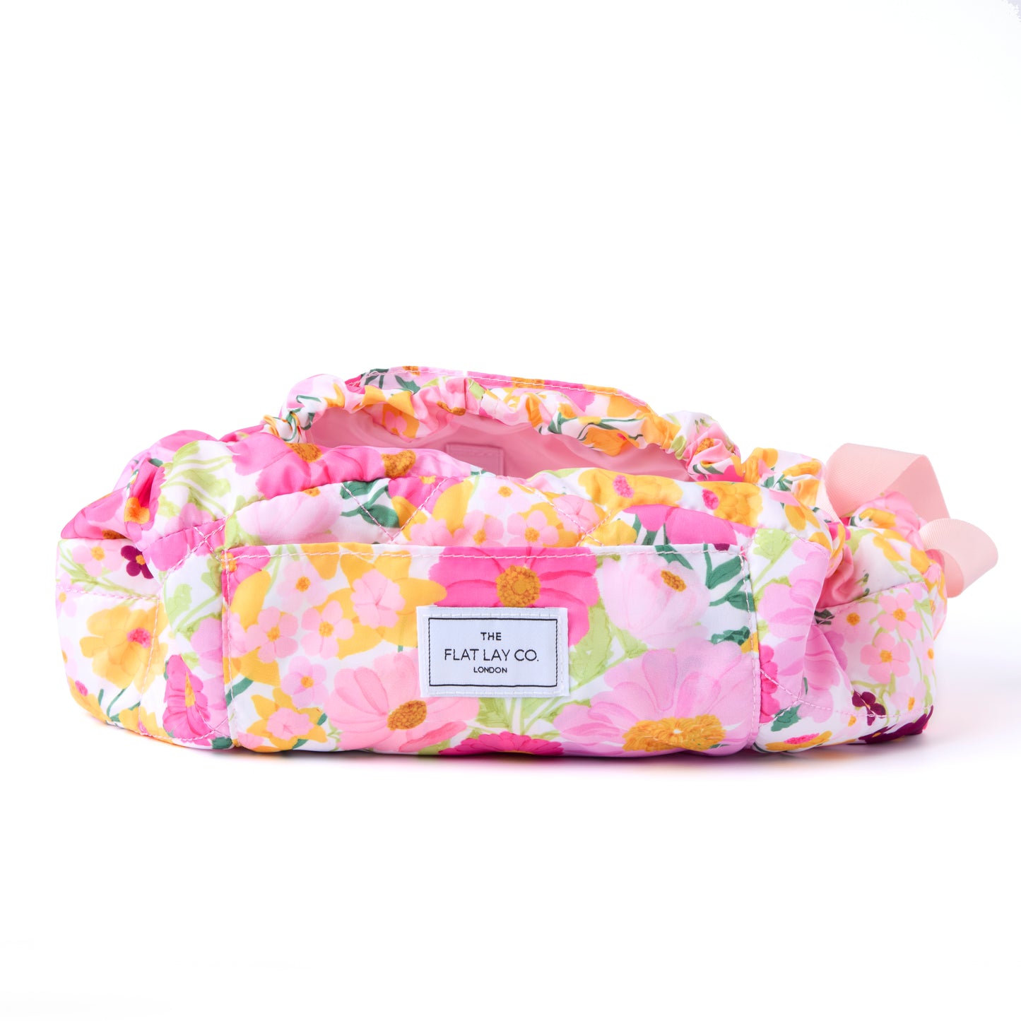 Drawstring Flat Lay Makeup Bag - Bouquet Flowers