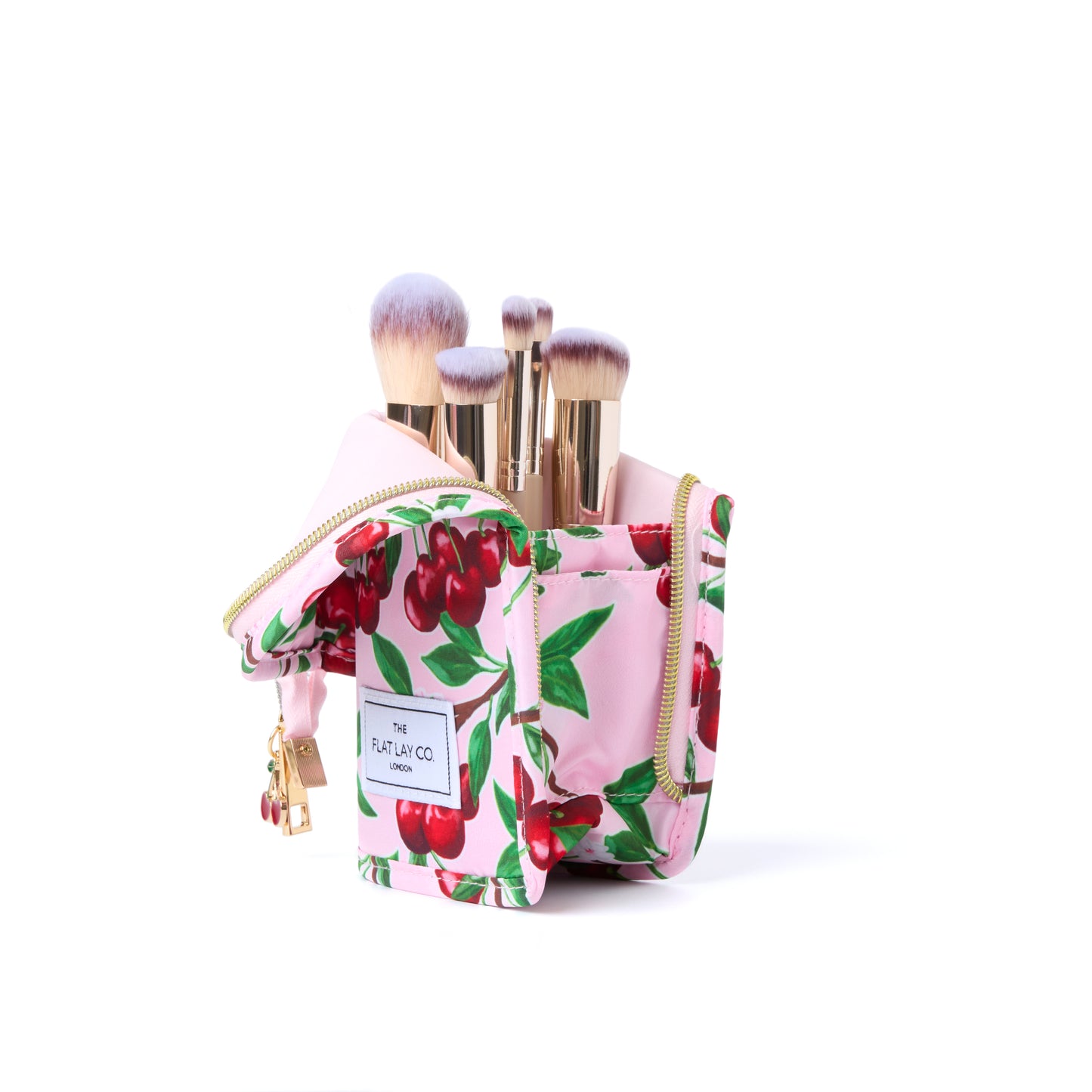 Standing Makeup Brush Case - Cherries