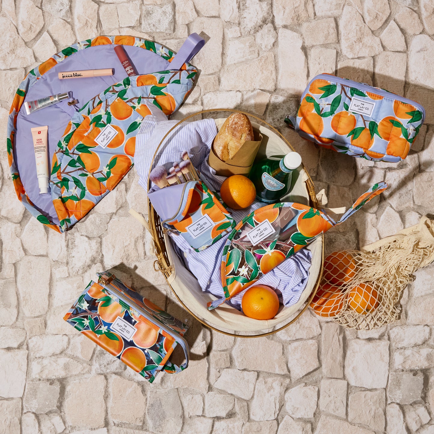 Marshmallow Flat Lay Makeup Box Bag - Mediterranean Oranges