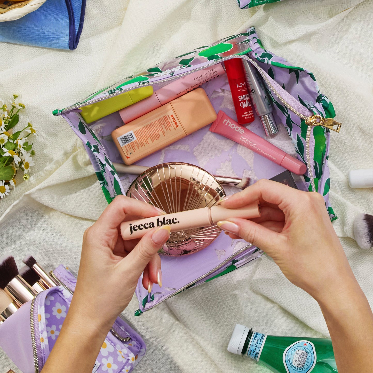 Jelly Flat Lay Makeup Box Bag - Limes