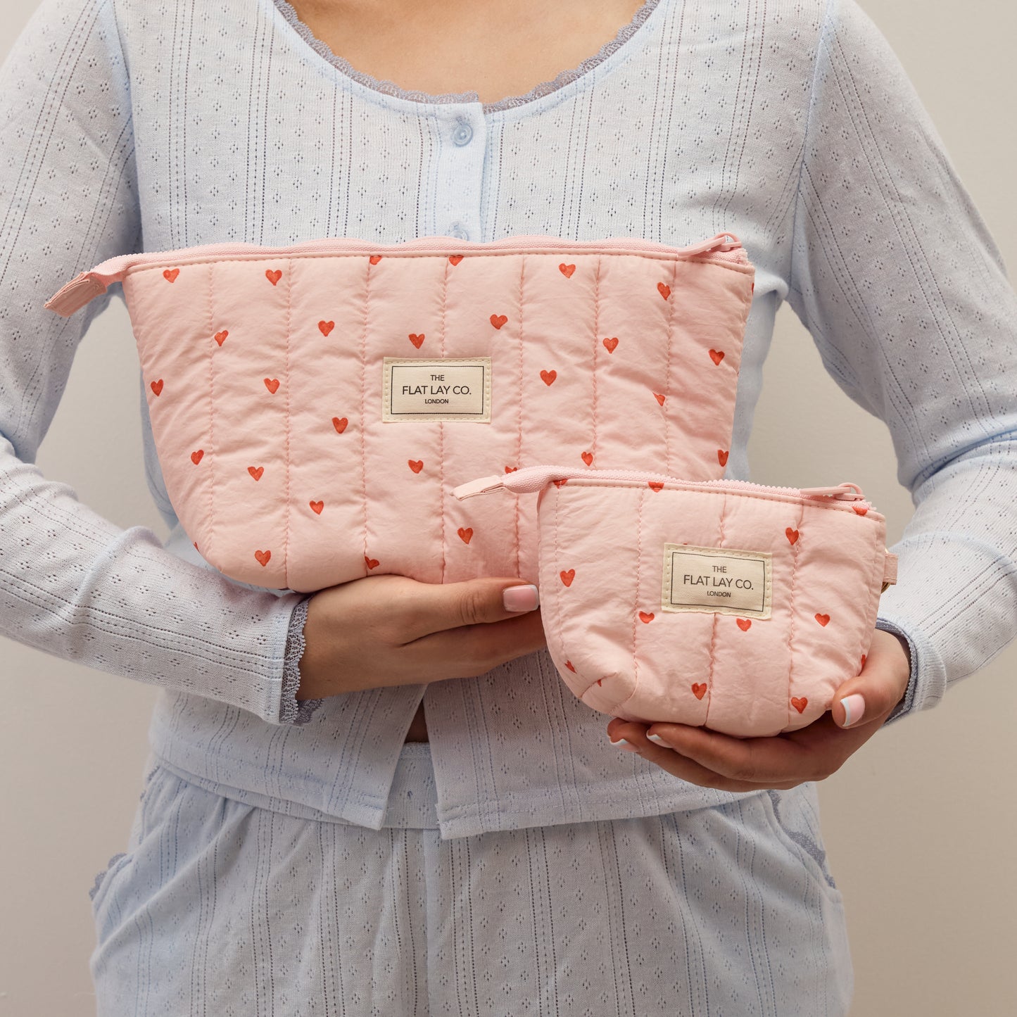 Mini Keyring Pouch - Sweet Pink Hearts