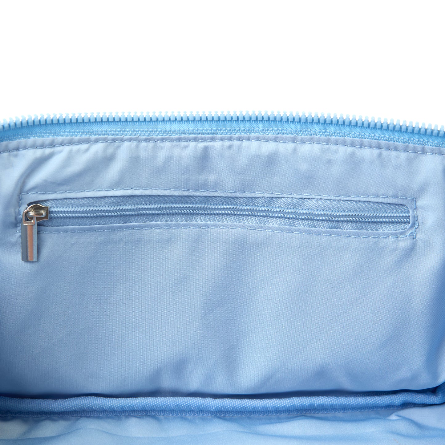 Flat Lay Makeup Box Bag - Ditsy Bows Blue Embroidered Velvet