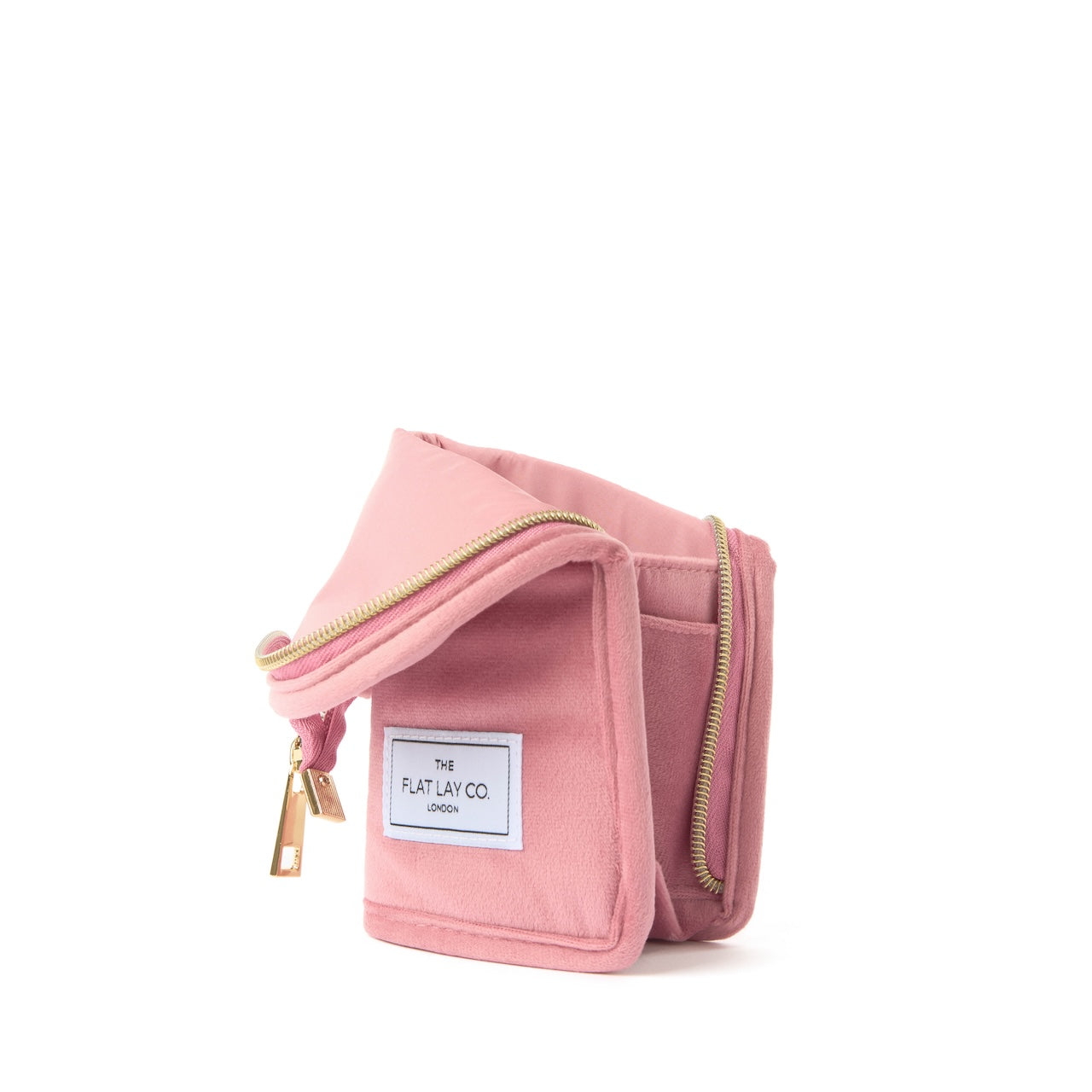 Standing Makeup Brush Case - Pink Velvet