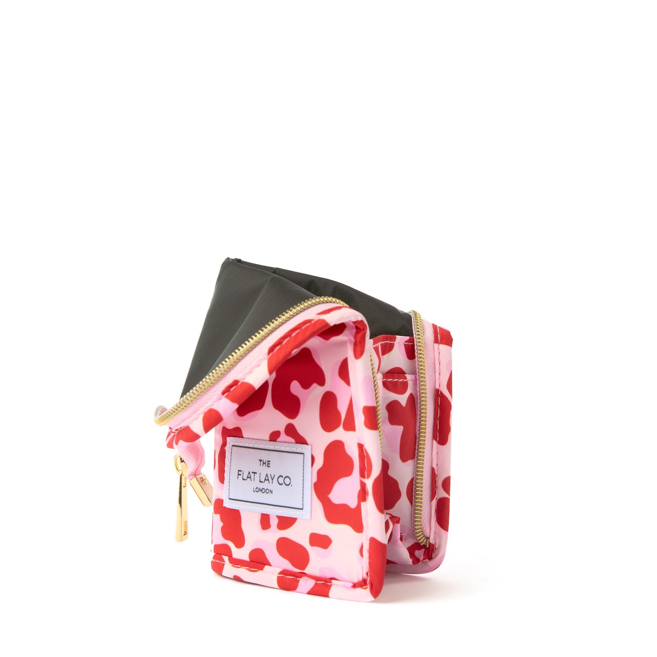 Padded Standing Makeup Brush Case - Pink Leopard Print