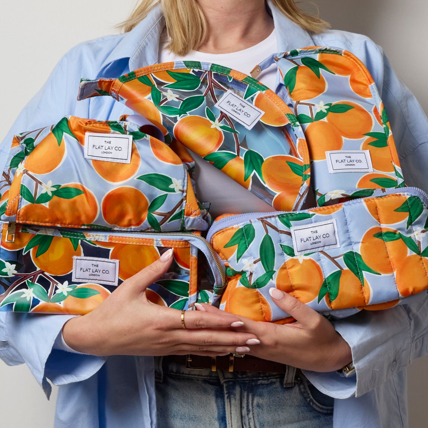 Marshmallow Flat Lay Makeup Box Bag - Mediterranean Oranges