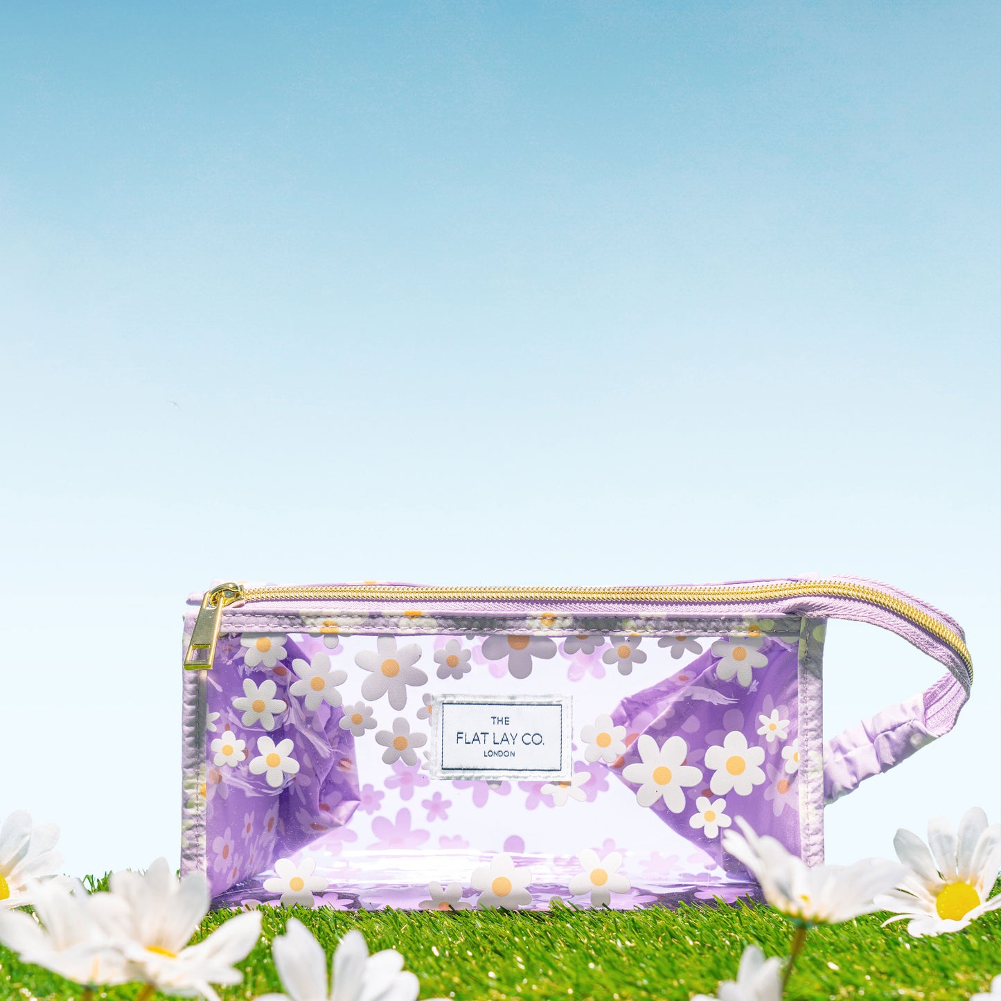 Jelly Open Flat Box Bag in Lilac Daisy