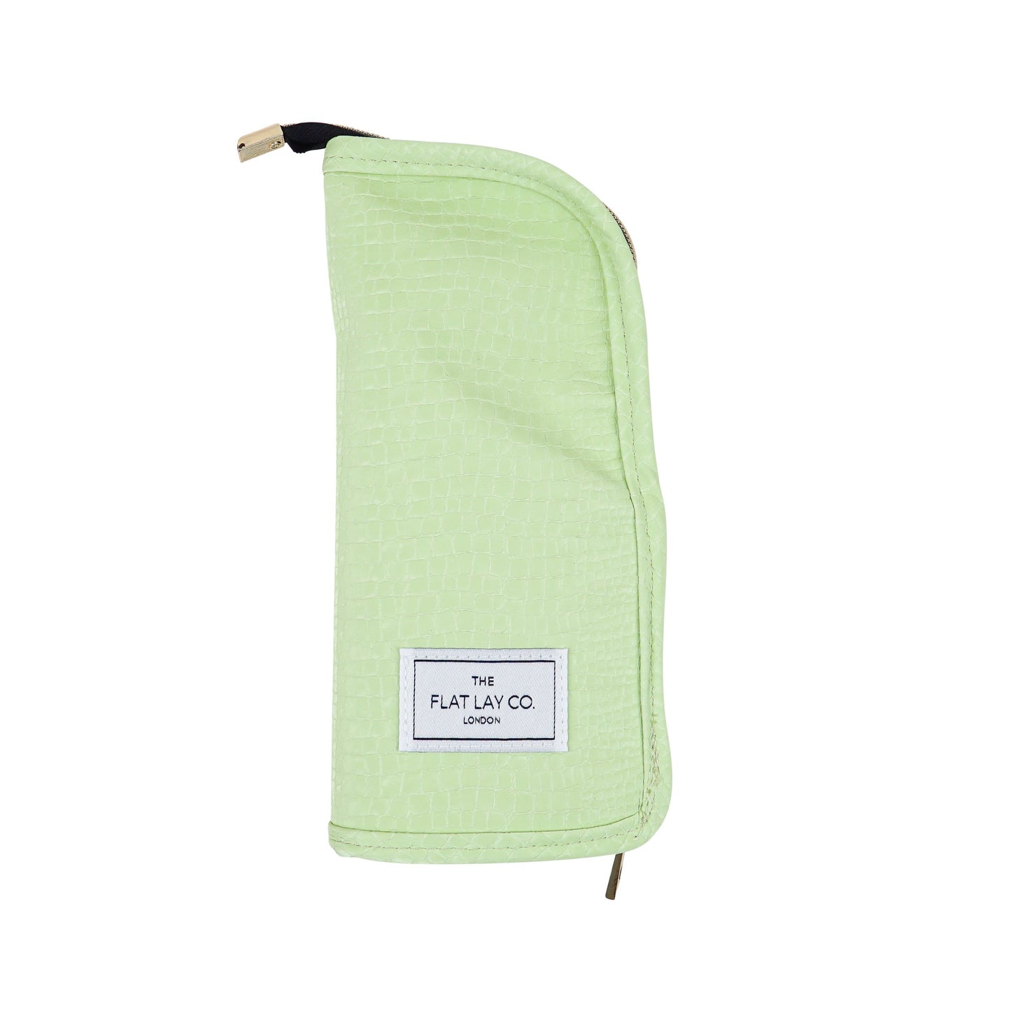 Green Croc Standing Brush Case and Pot