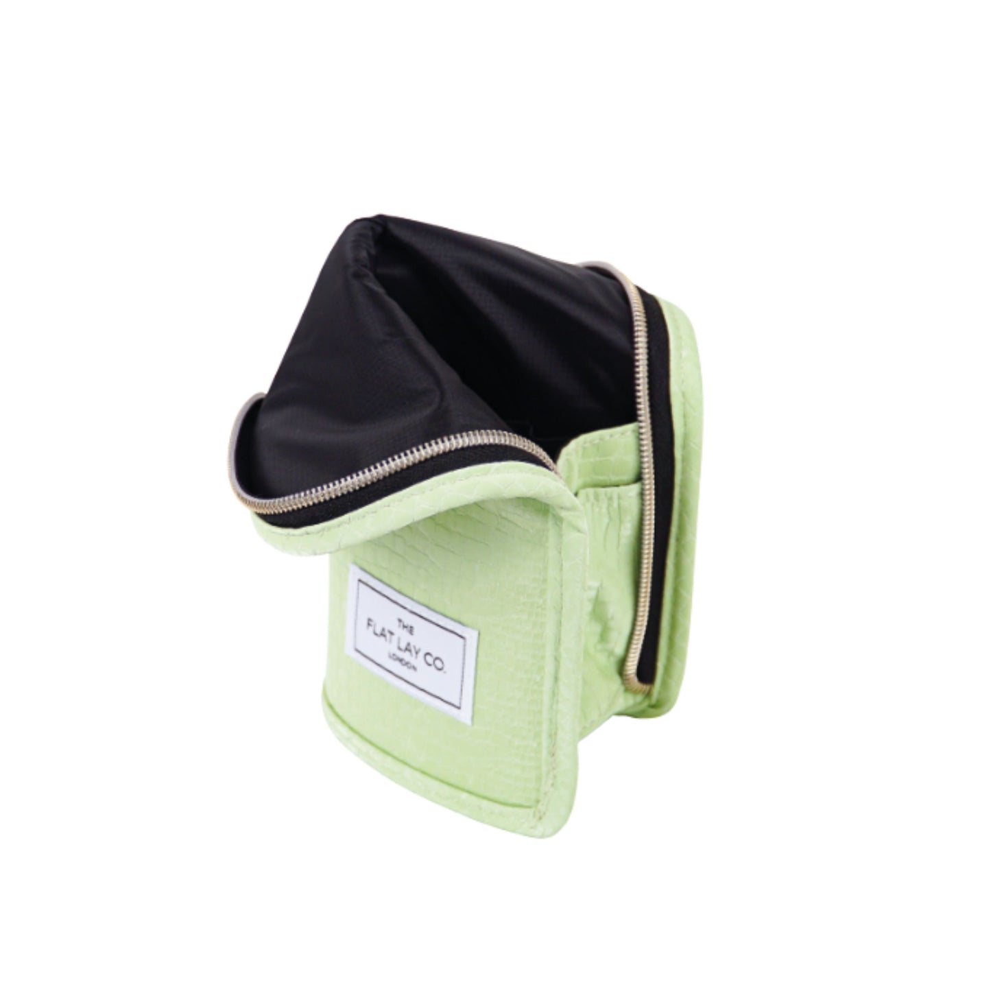 Green Croc Standing Brush Case and Pot