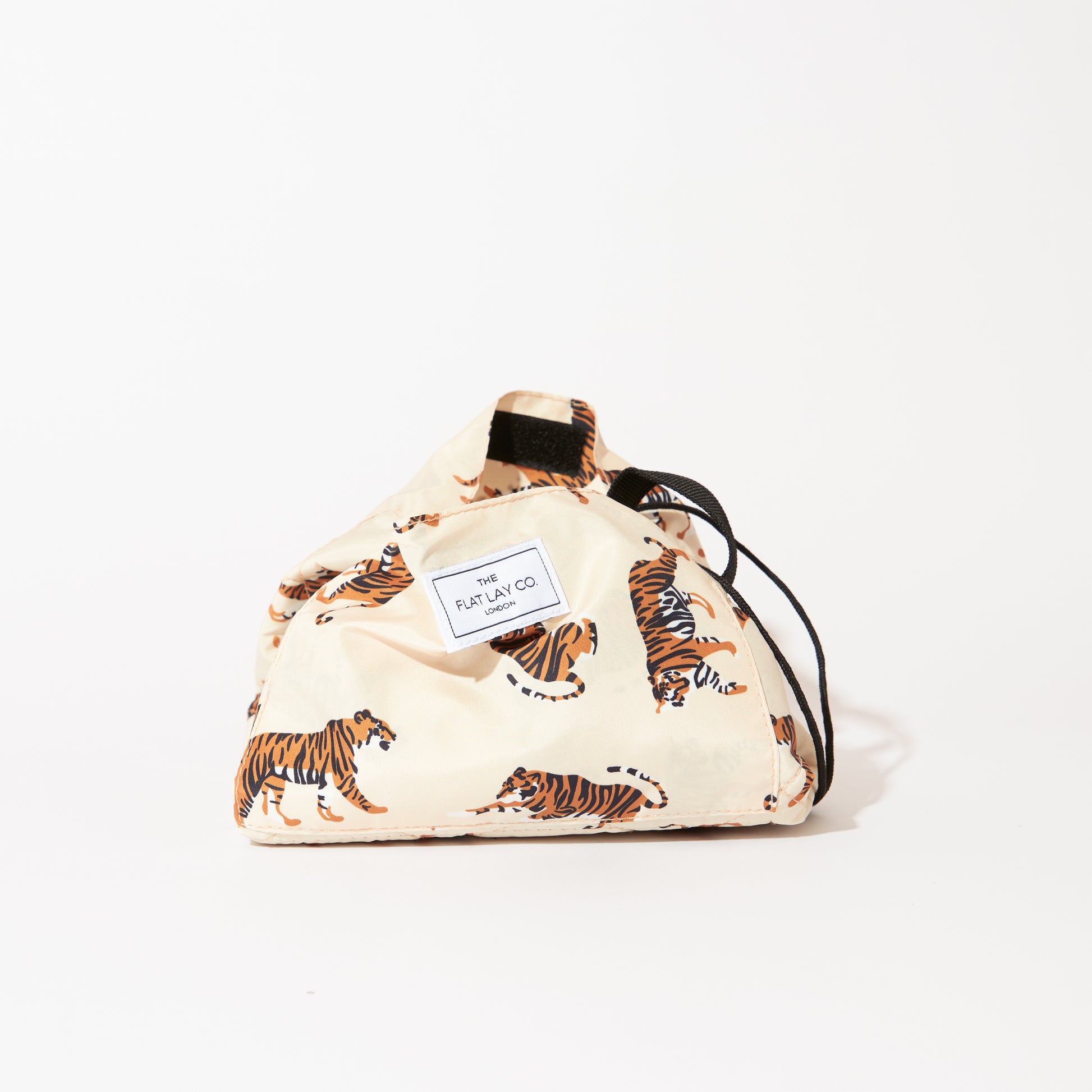 Tigers Drawstring Flat Lay Makeup Bag