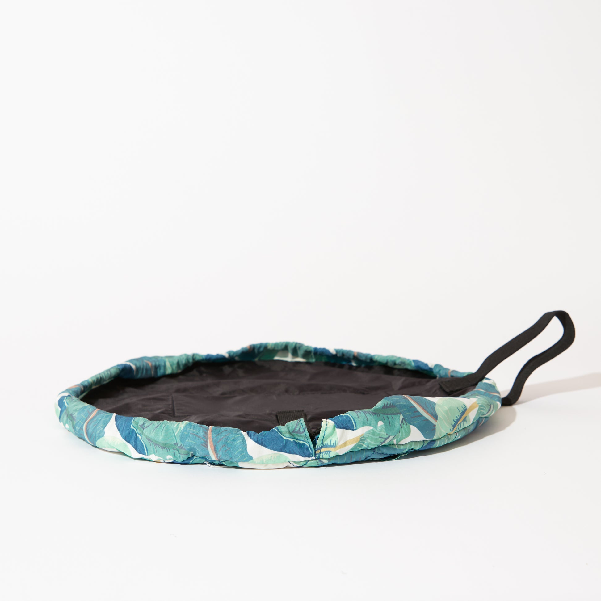 Tropical Leaves Mini Drawstring Flat Lay Makeup Bag