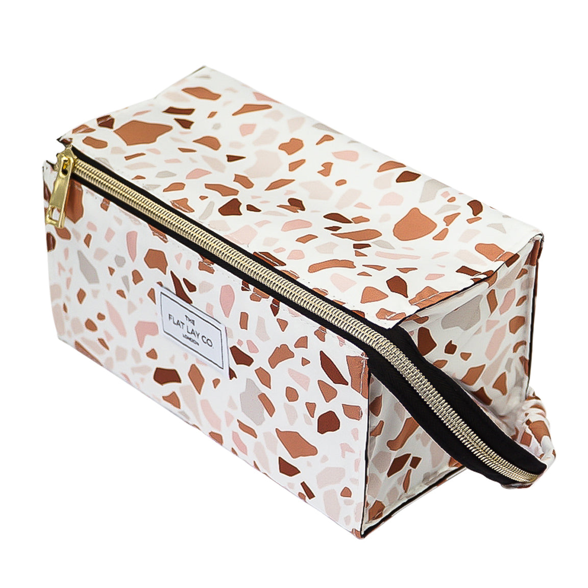Terrazzo Open Flat Makeup Box Bag and Tray
