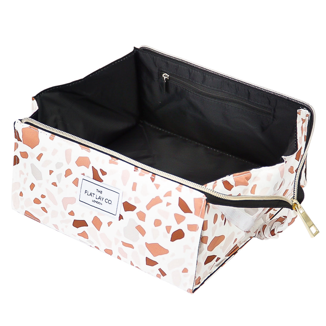 Terrazzo Open Flat Makeup Box Bag and Tray
