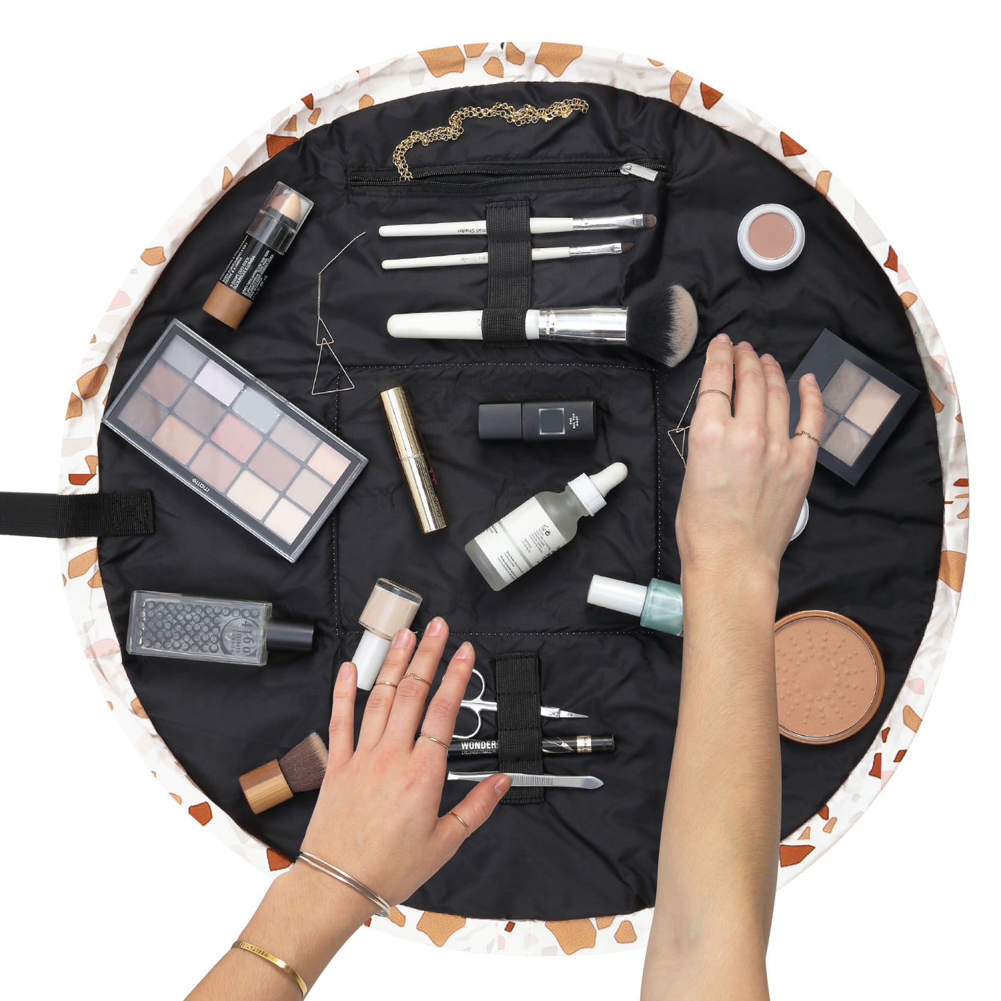 Terrazzo Full Size Flat Lay Makeup Bag