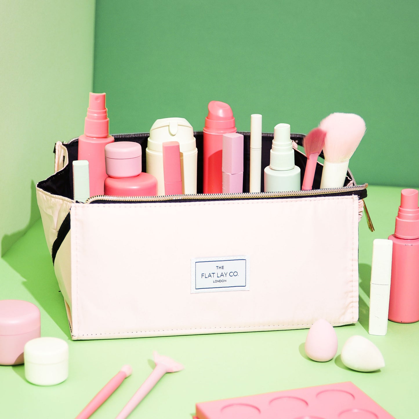 XXL Flat Lay Makeup Box Bag - Blush Pink