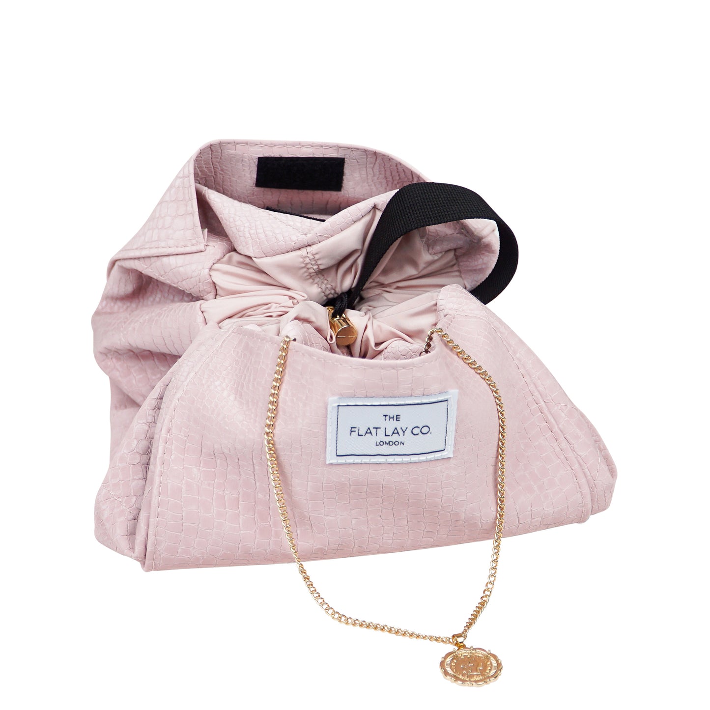 Pink Croc Full Size Flat Lay Makeup Bag