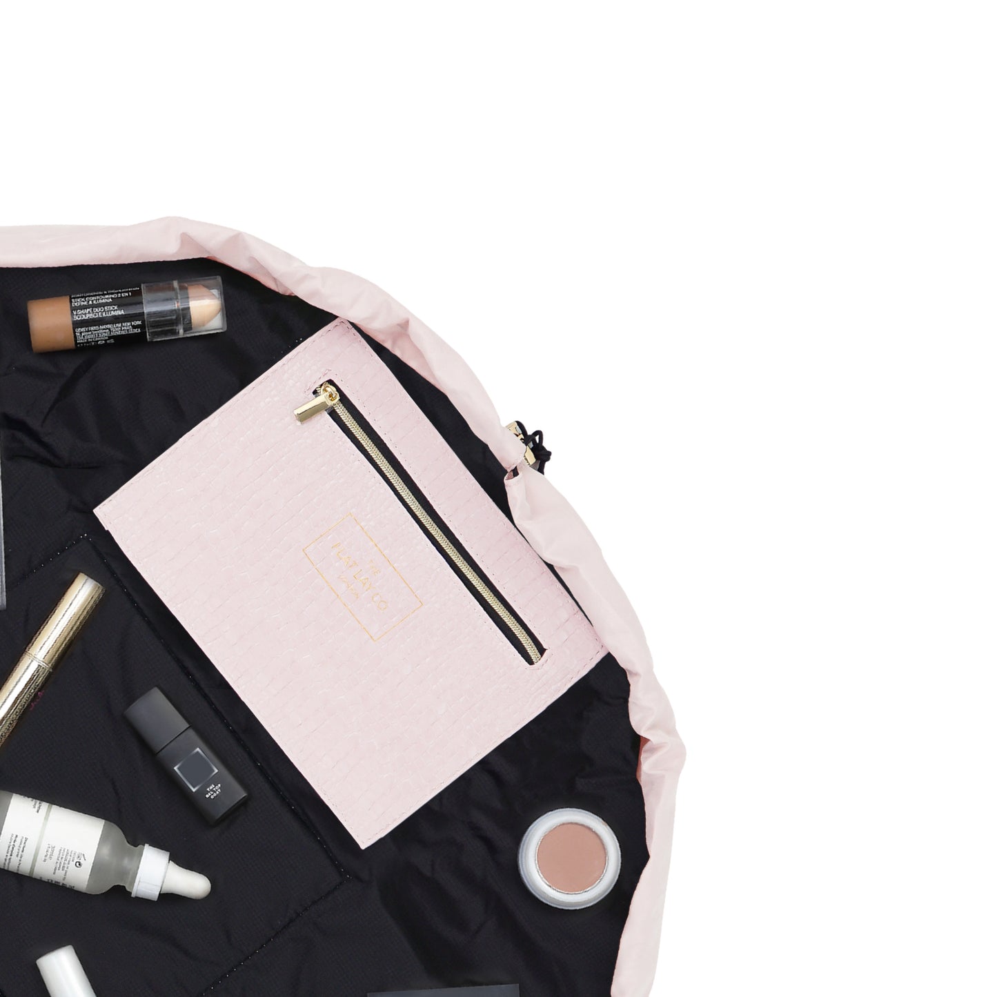 Pink Croc Full Size Flat Lay Makeup Bag