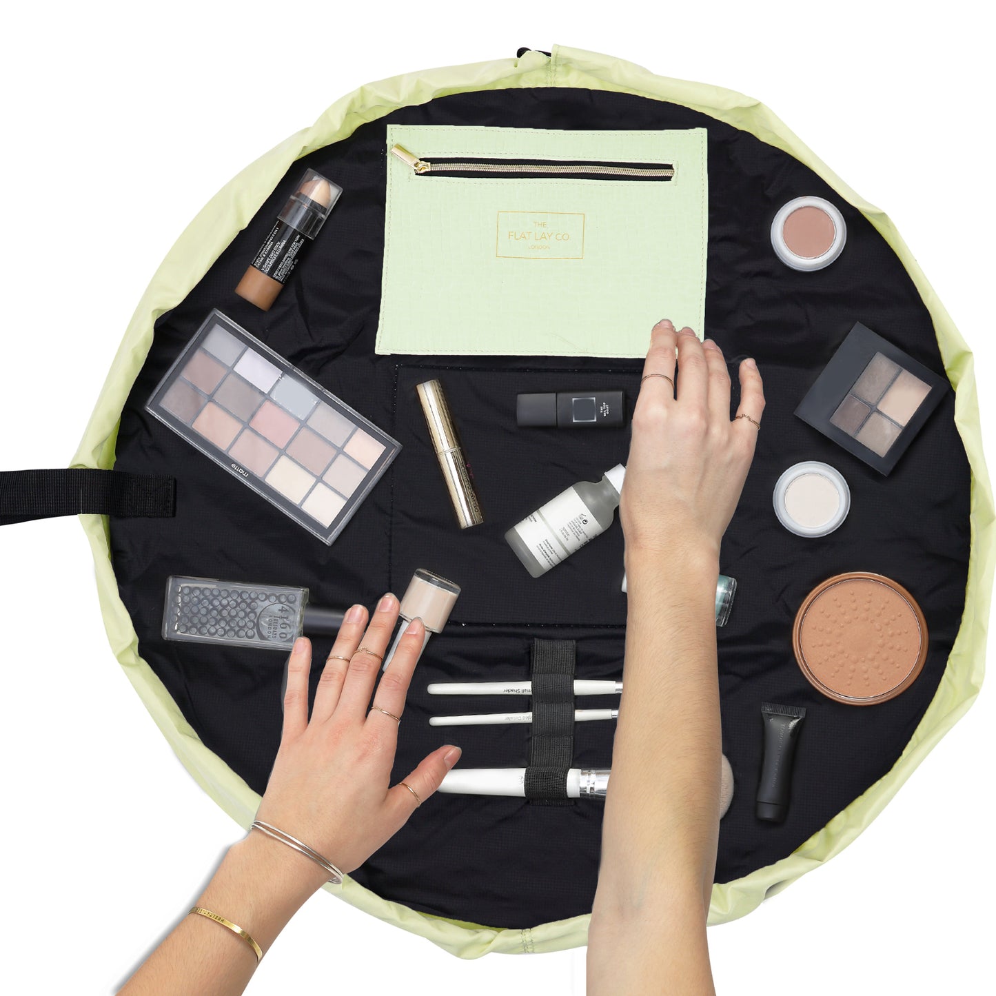 Green Croc Full Size Flat Lay Makeup Bag