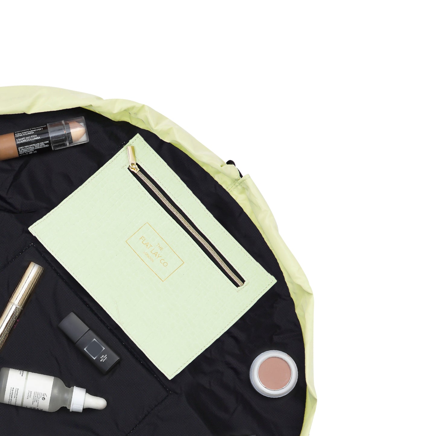 Green Croc Full Size Flat Lay Makeup Bag