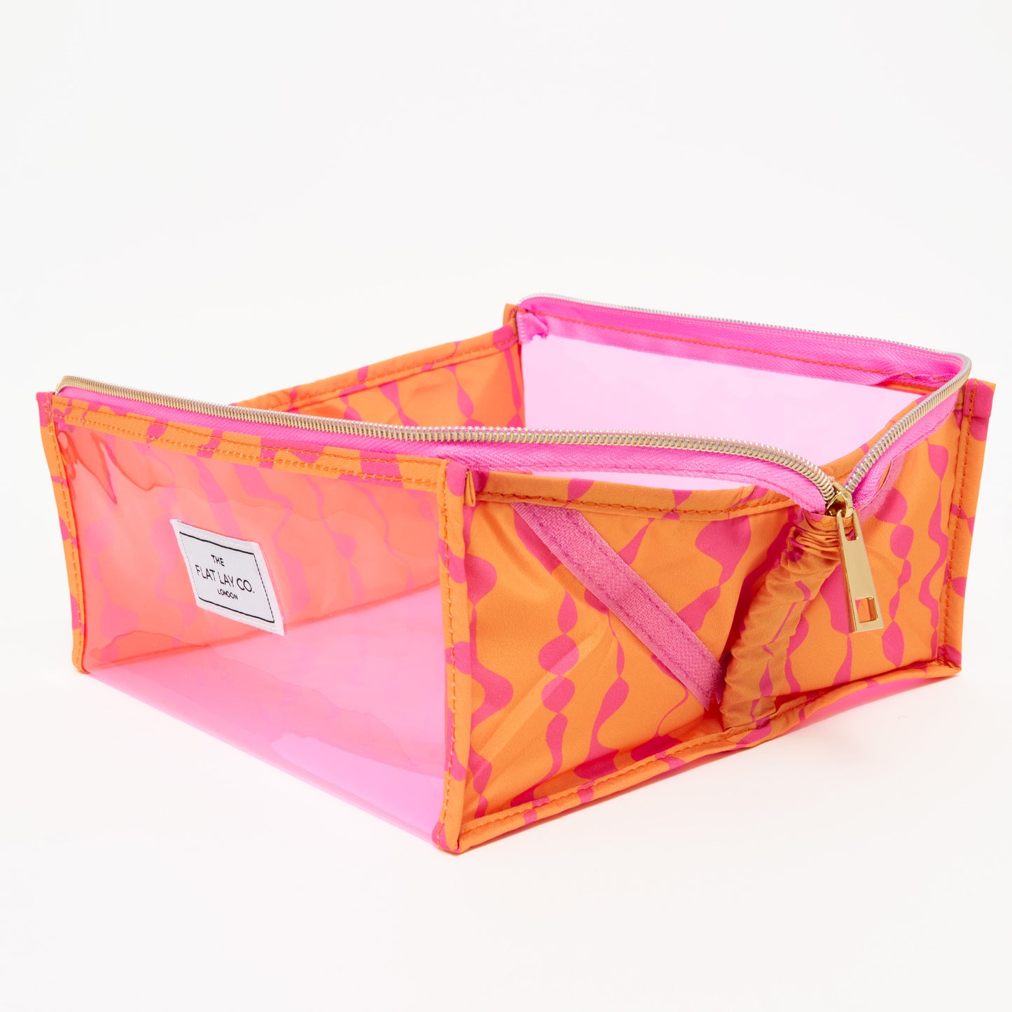 Jelly Open Flat Box Bag in Orange Squiggle