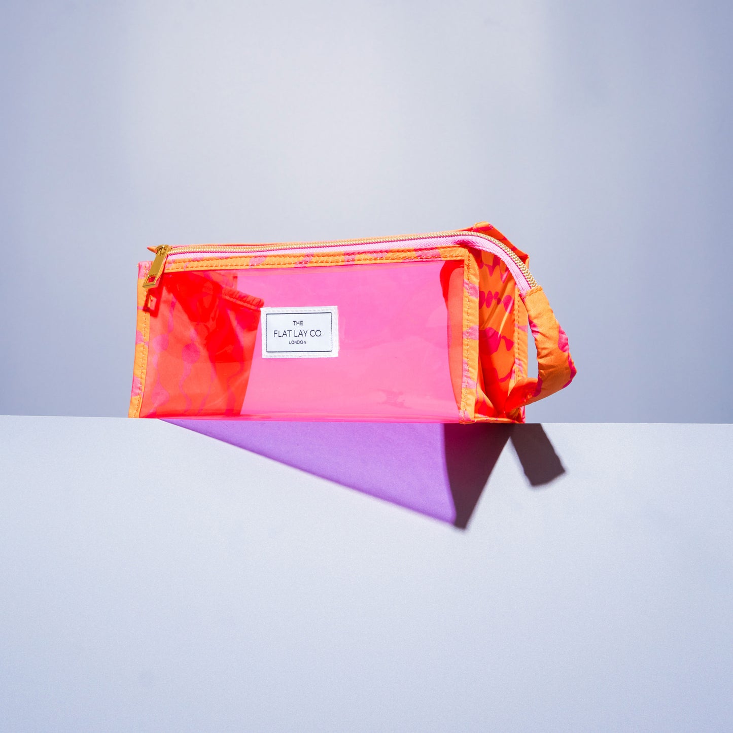 Jelly Open Flat Box Bag in Orange Squiggle