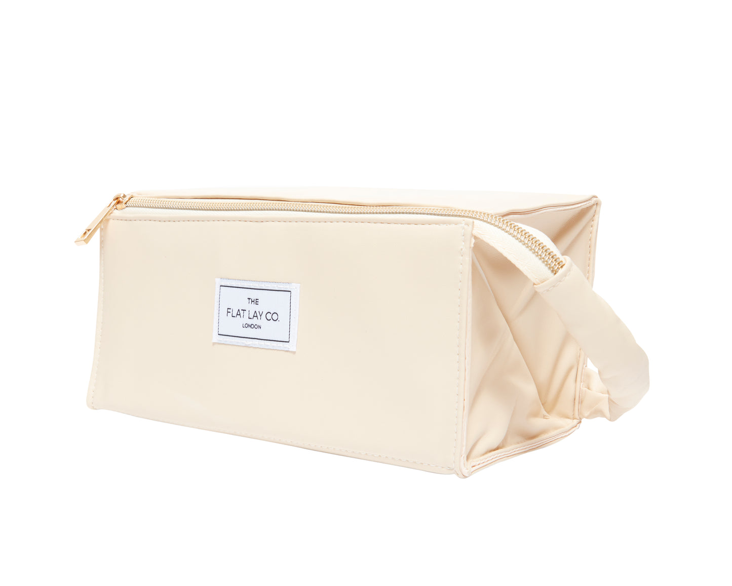 Monochrome Cream Leather Open Flat Box Bag