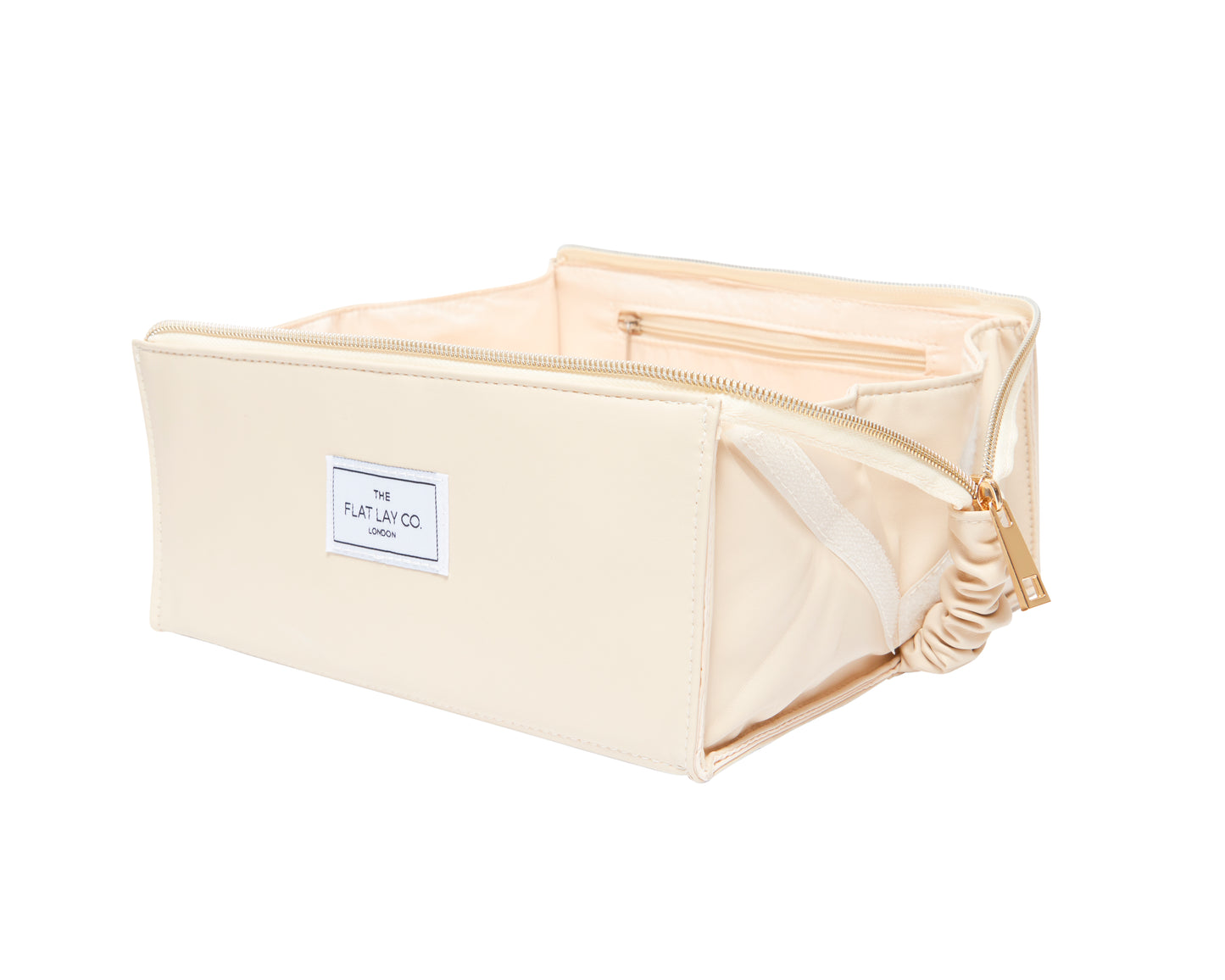 Monochrome Cream Leather Open Flat Box Bag