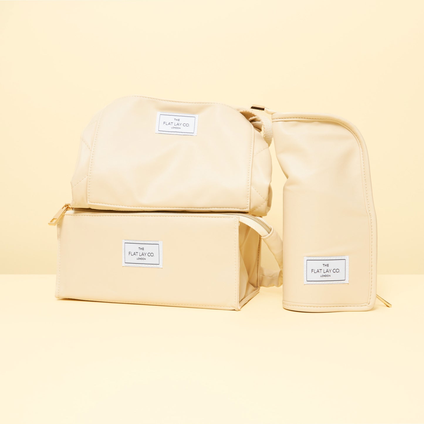 Monochrome Cream Leather Open Flat Box Bag
