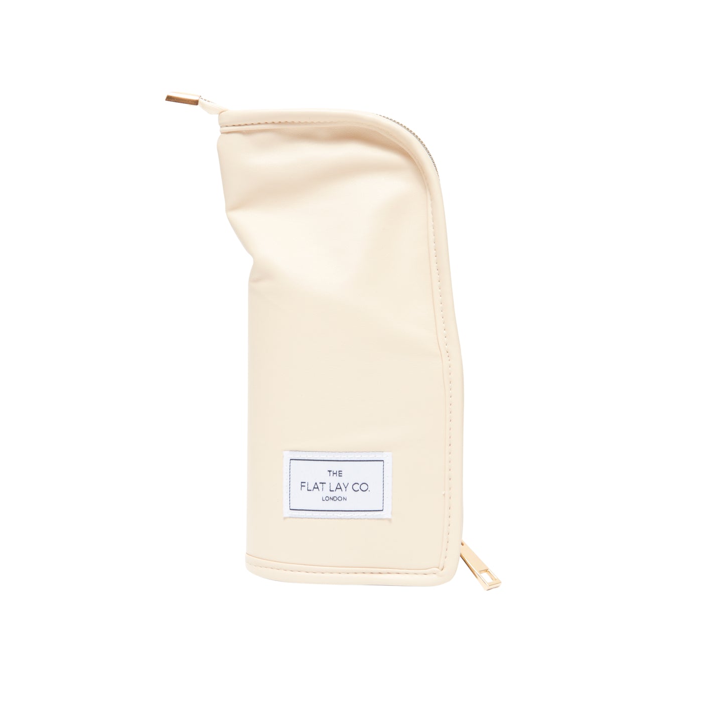 Monochrome Cream Leather Standing Brush Case
