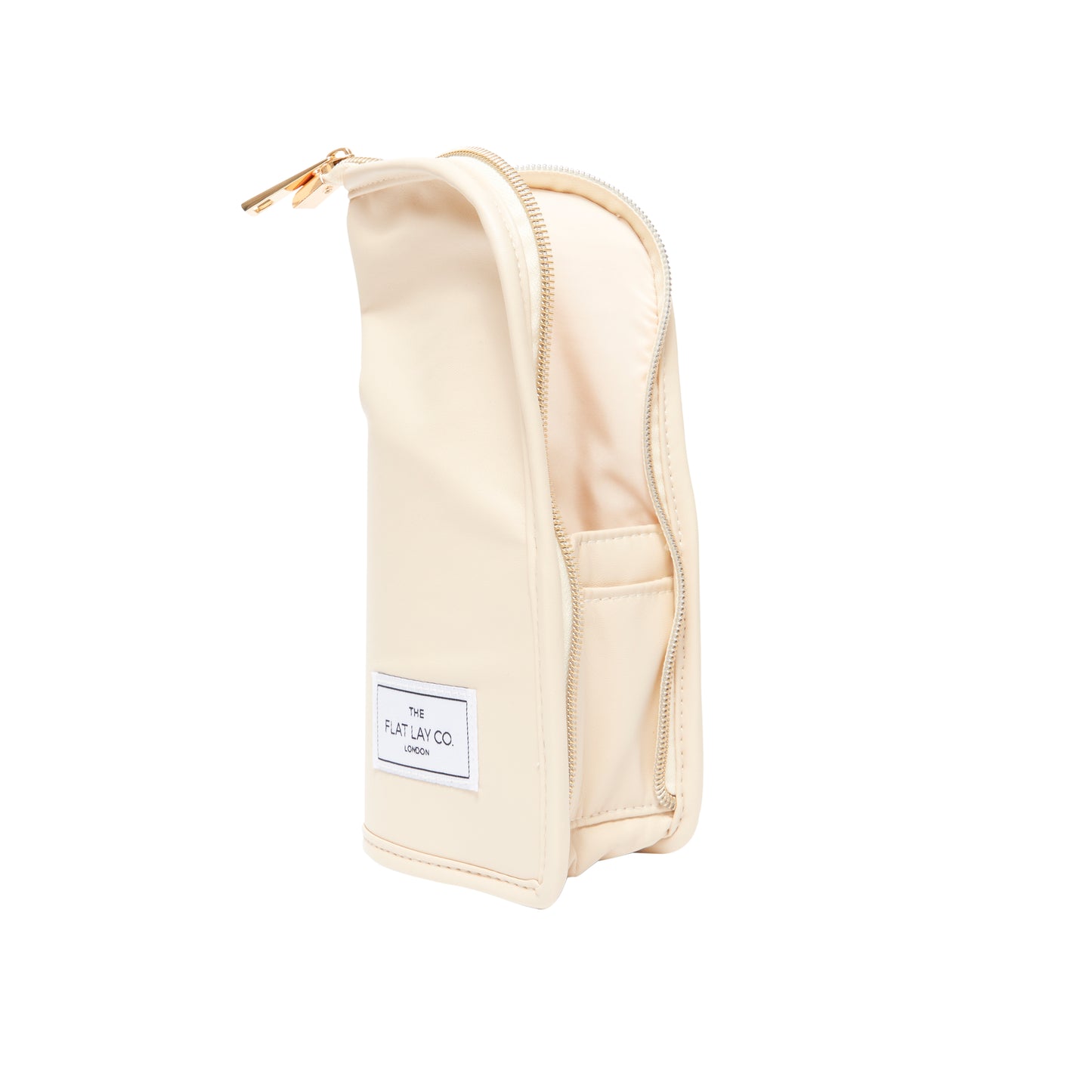 Monochrome Cream Leather Standing Brush Case