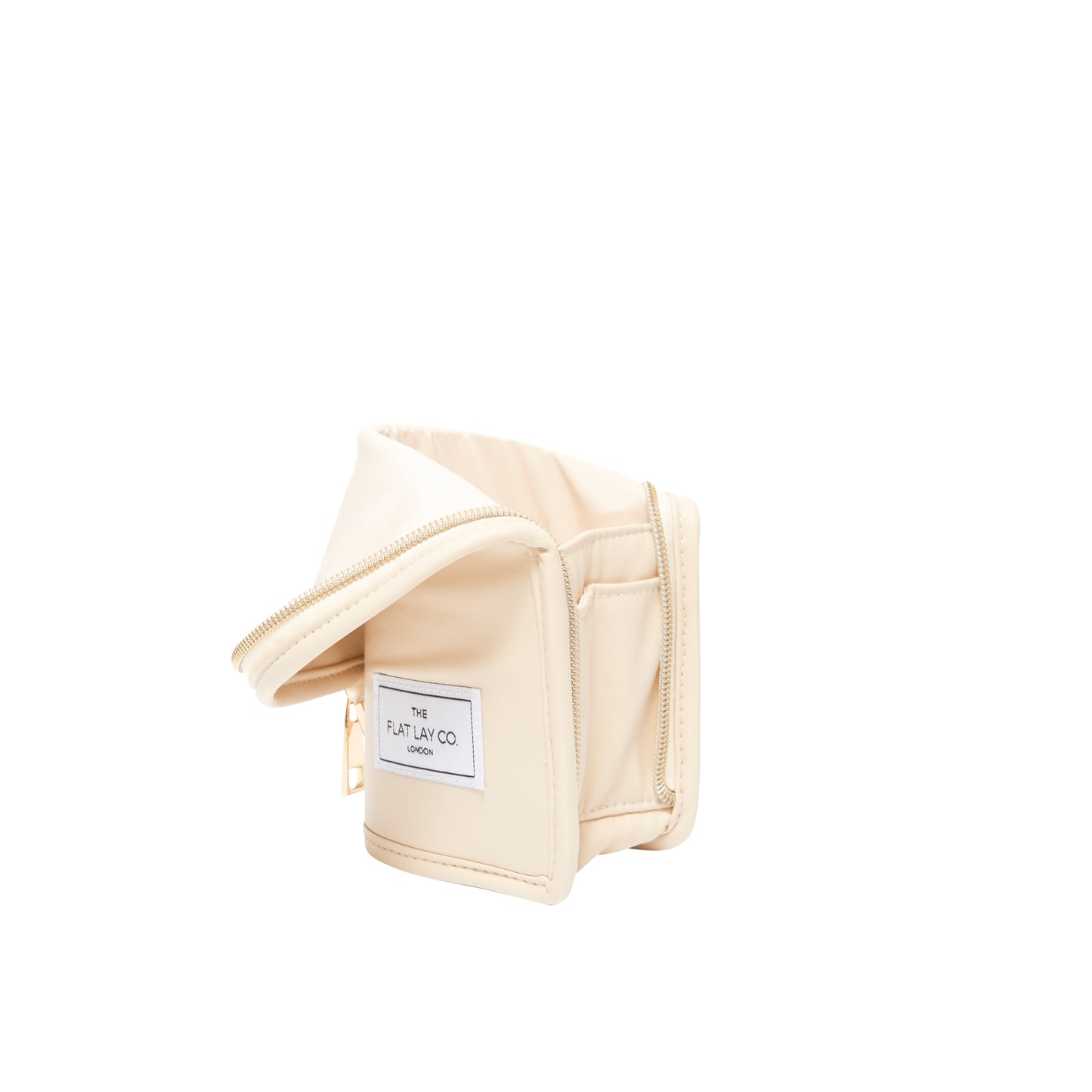 Monochrome Cream Leather Standing Brush Case
