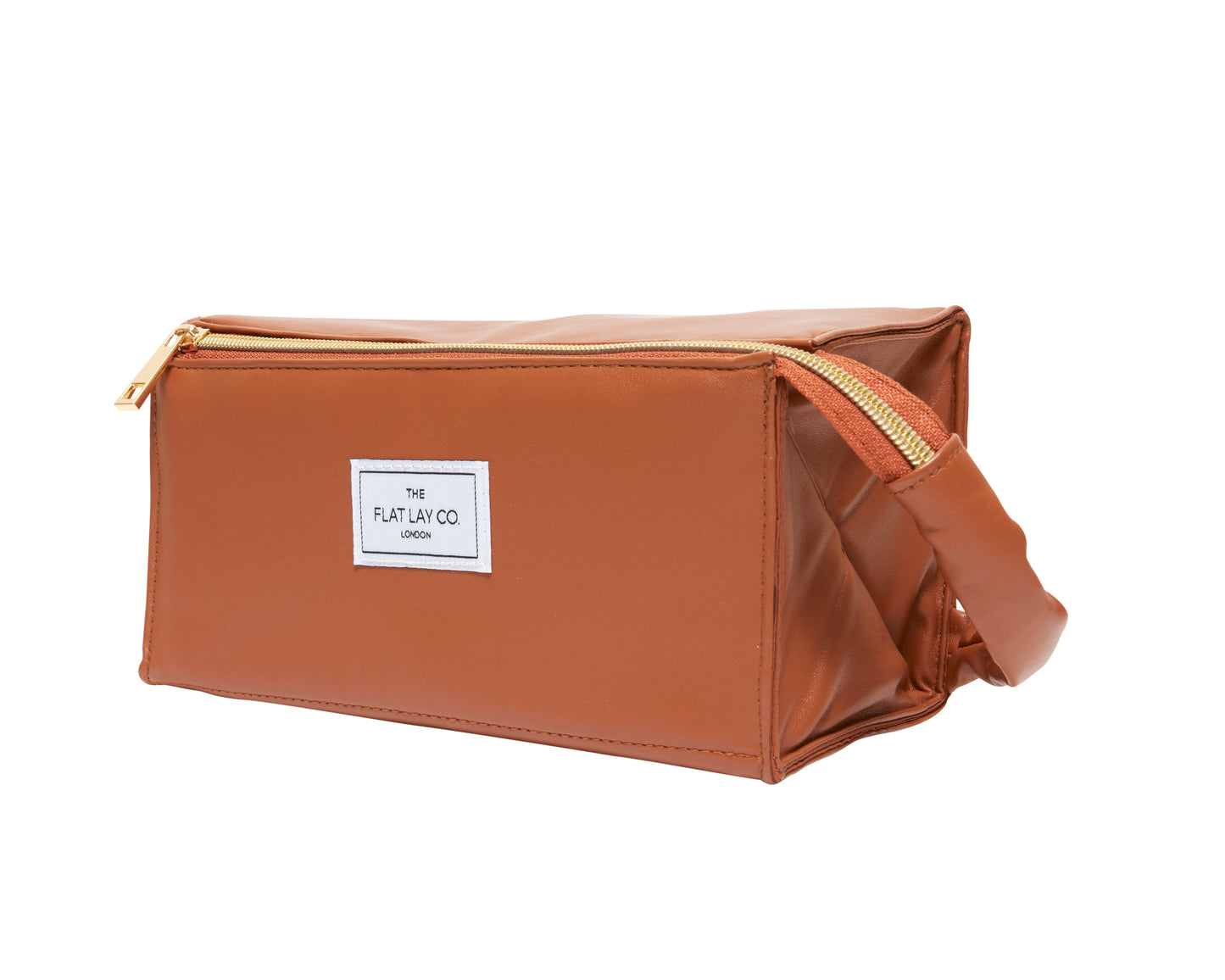 Monochrome Tan Leather Open Flat Box Bag