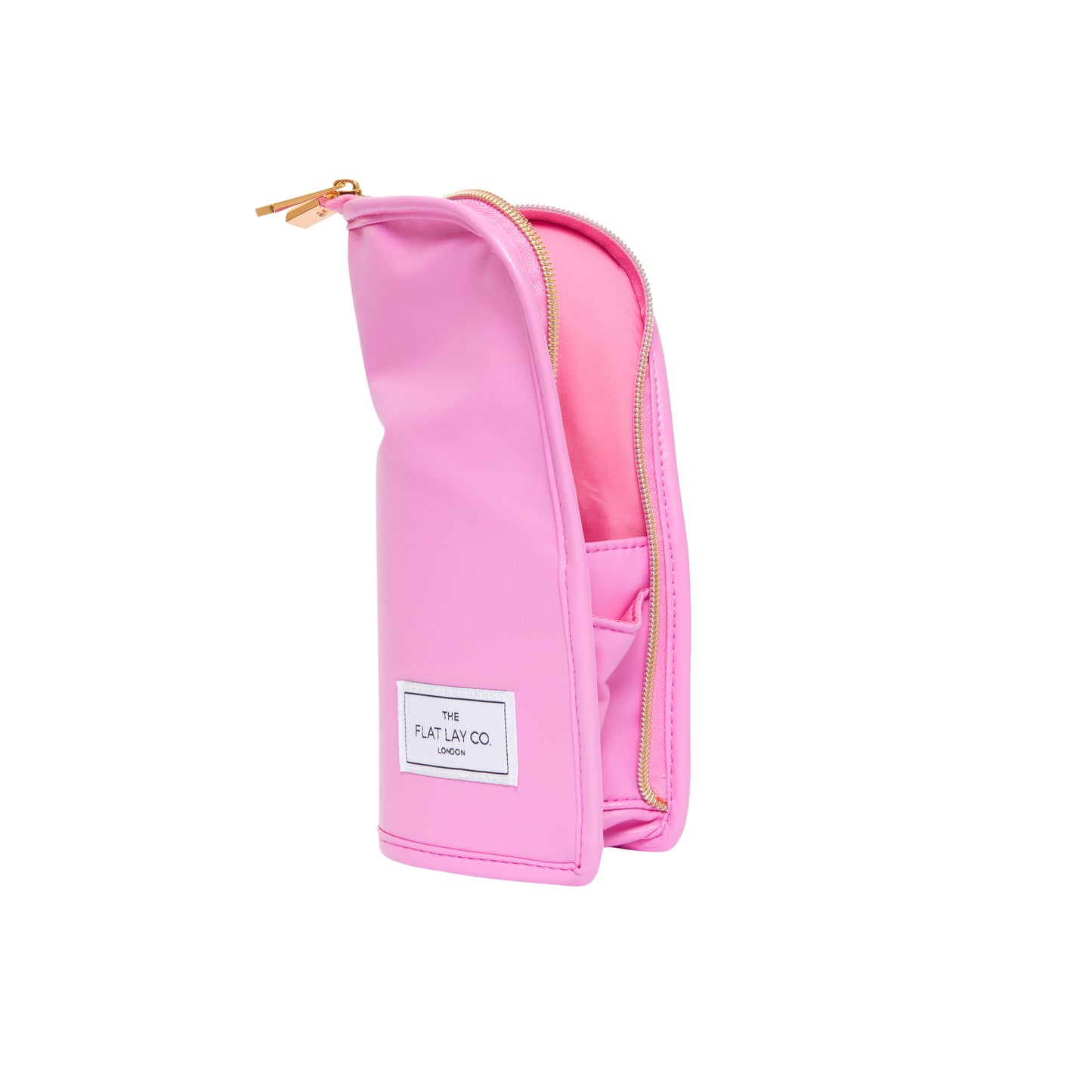 Monochrome Pink Leather Standing Brush Case