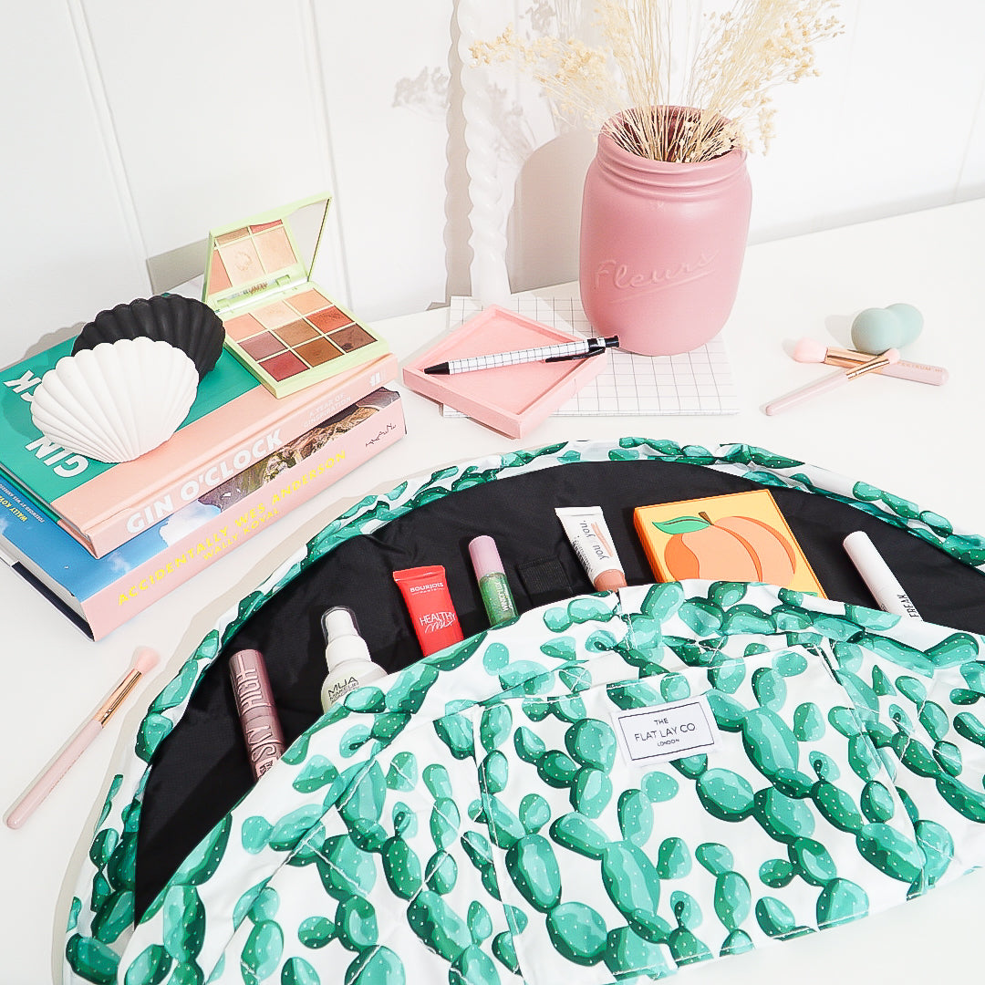 Cacti Full Size Flat Lay Makeup Bag
