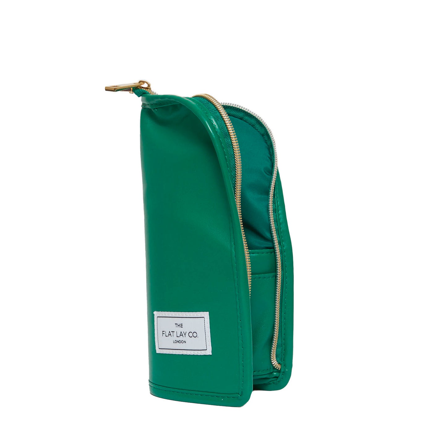 Monochrome Green Leather Standing Brush Case