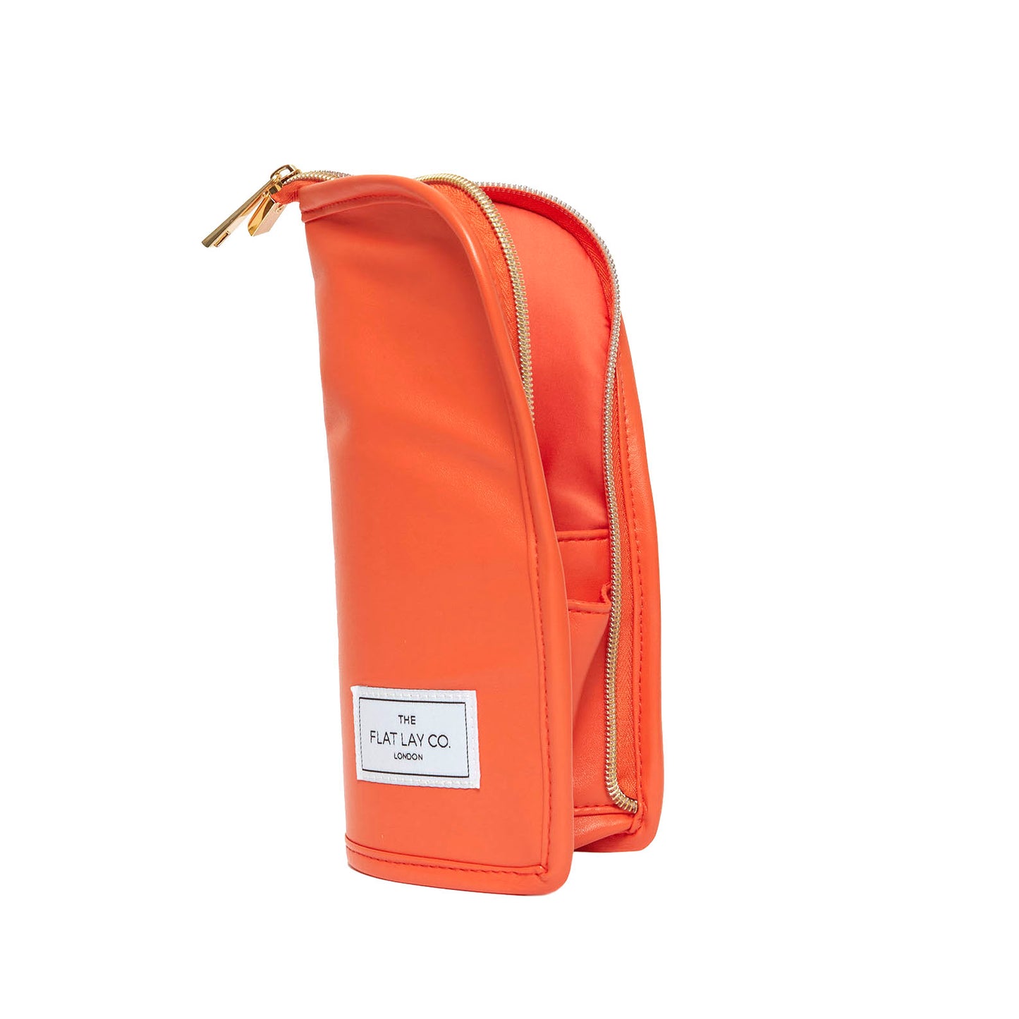 Monochrome Orange Leather Standing Brush Case