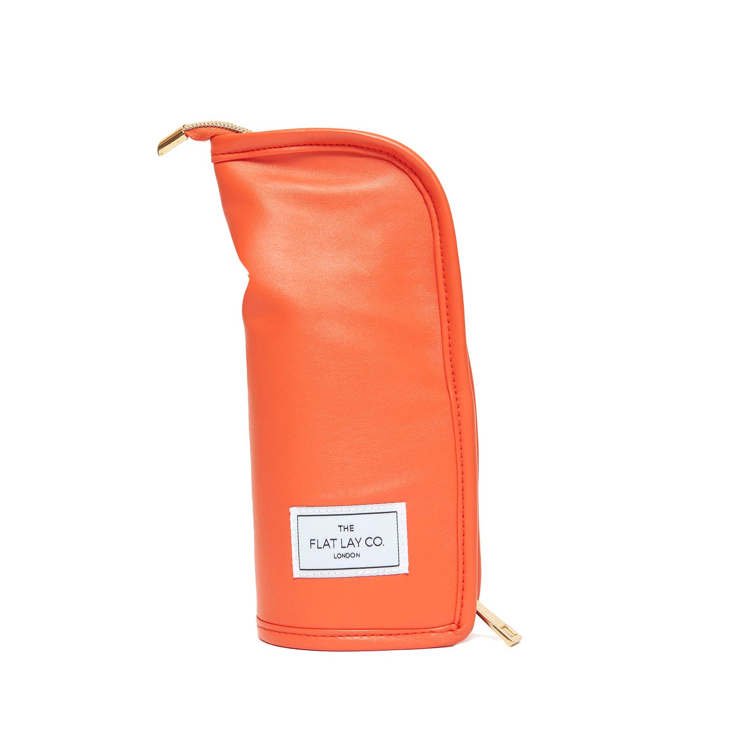 Monochrome Orange Leather Standing Brush Case
