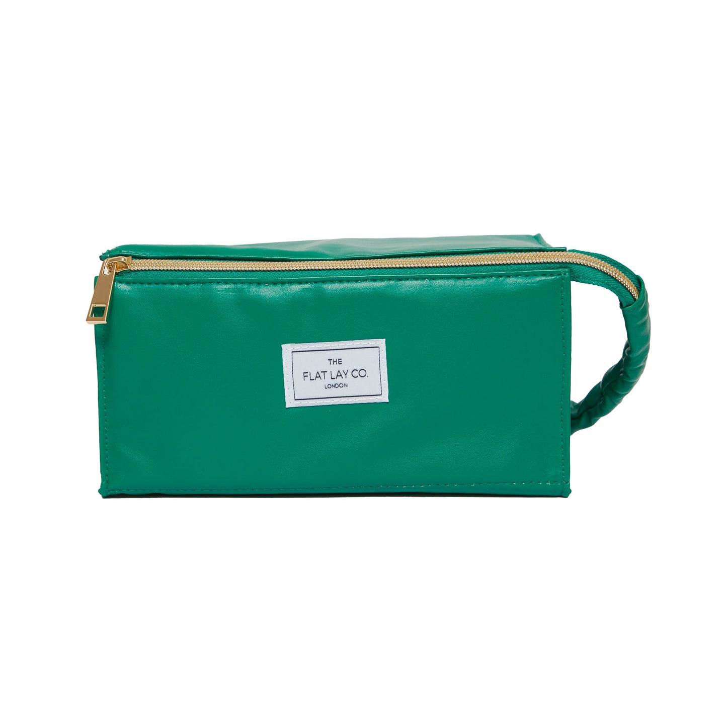 Monochrome Green Leather Open Flat Box Bag